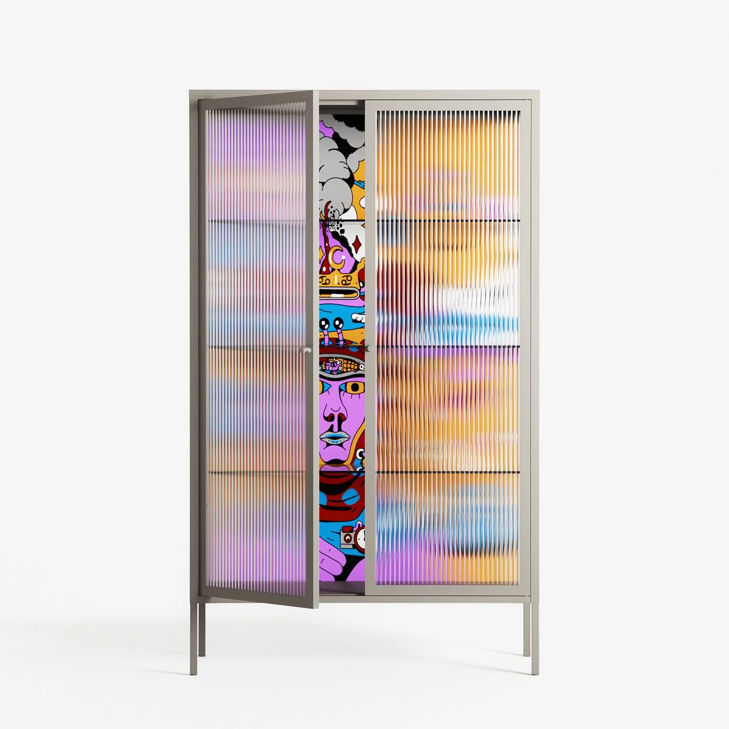 Solar Cancer - Cabinet - Cezar Berje - Pebble - Reeded glass - Image 2