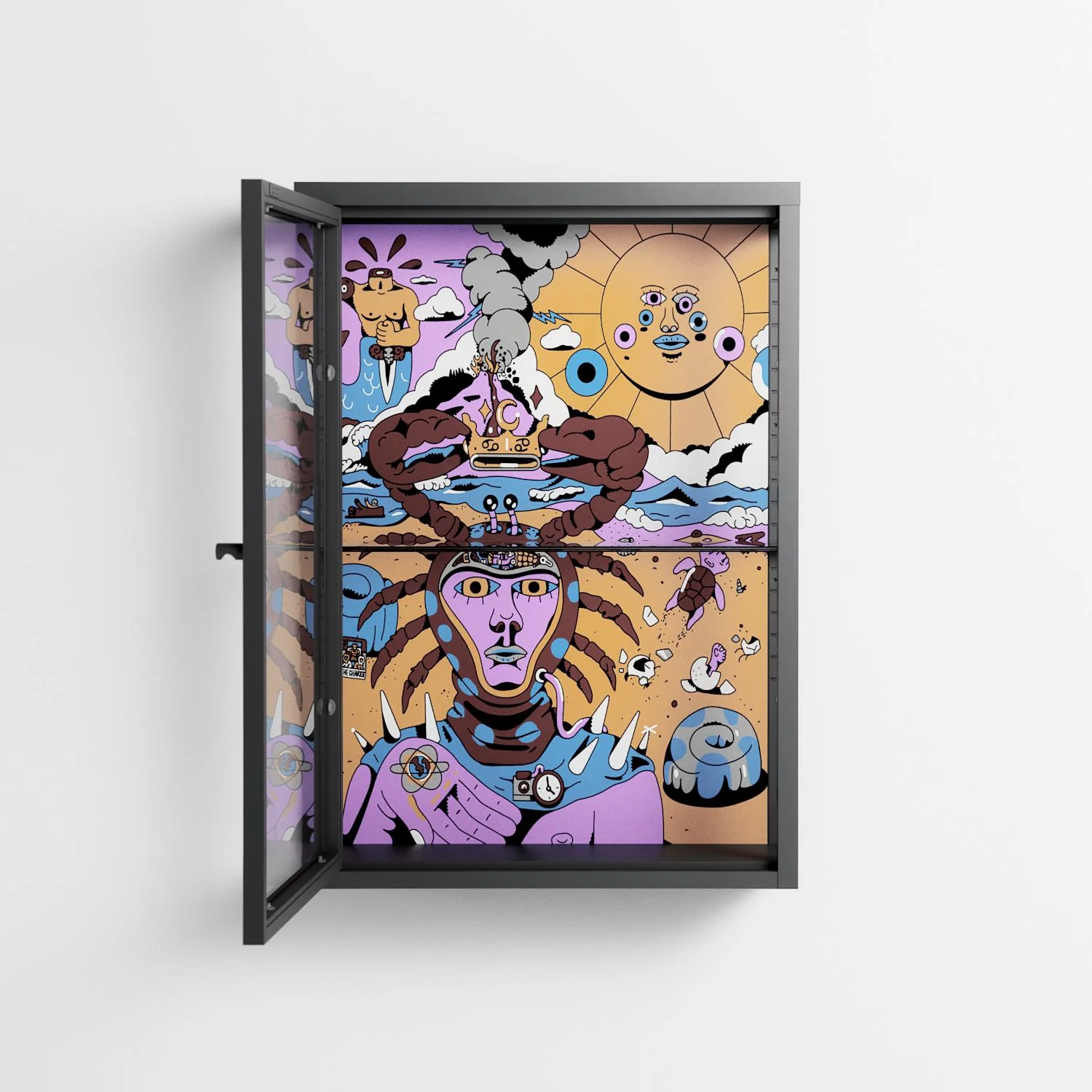 Solar Cancer - Wall Cabinet - Cezar Berje - Antracite - Clear glass - Image 3