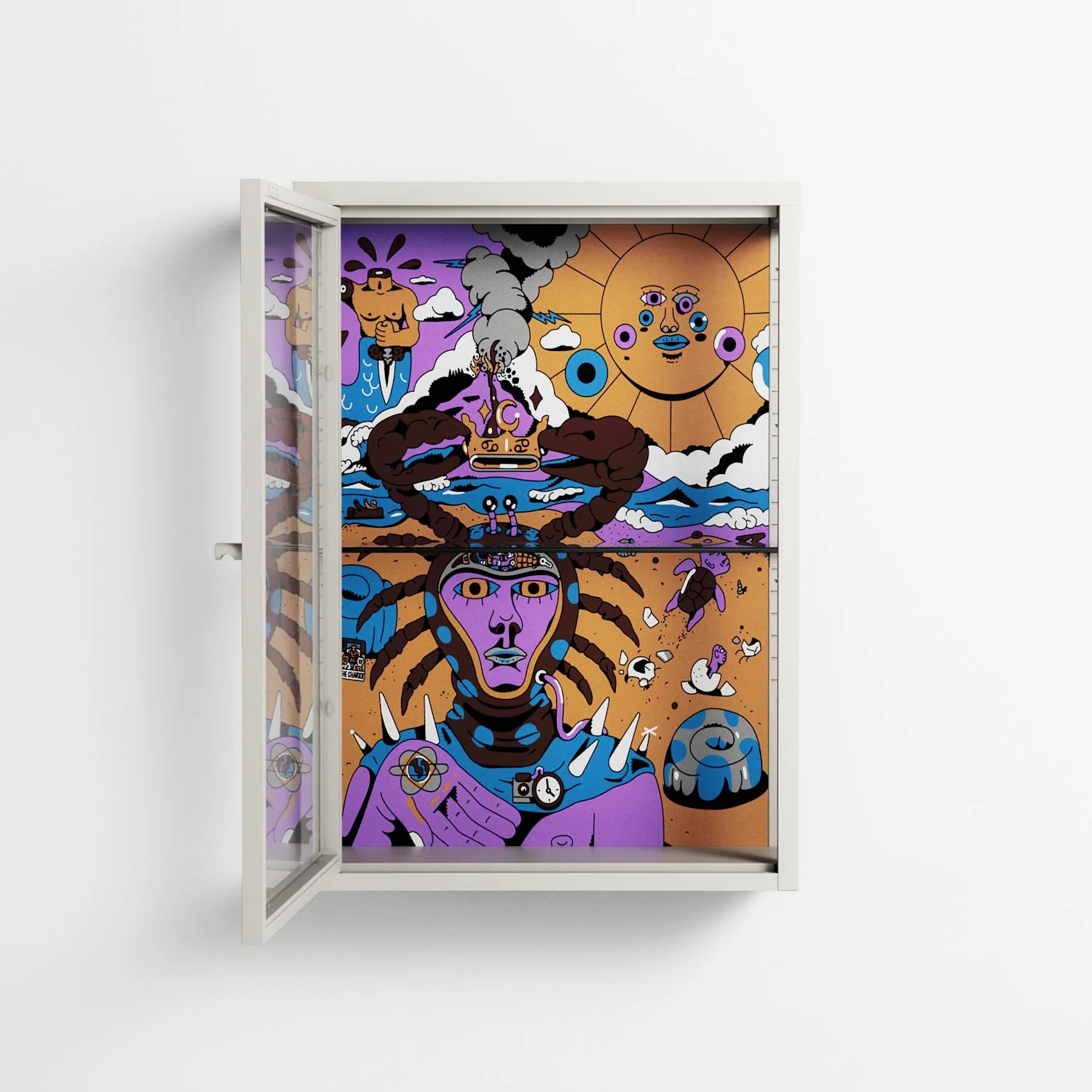Solar Cancer - Wall Cabinet - Cezar Berje - Chalk - Clear glass - Image 3
