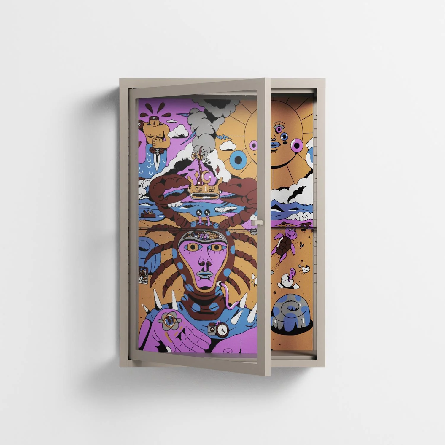 Solar Cancer - Wall Cabinet - Cezar Berje - Pebble - Clear glass - Image 2