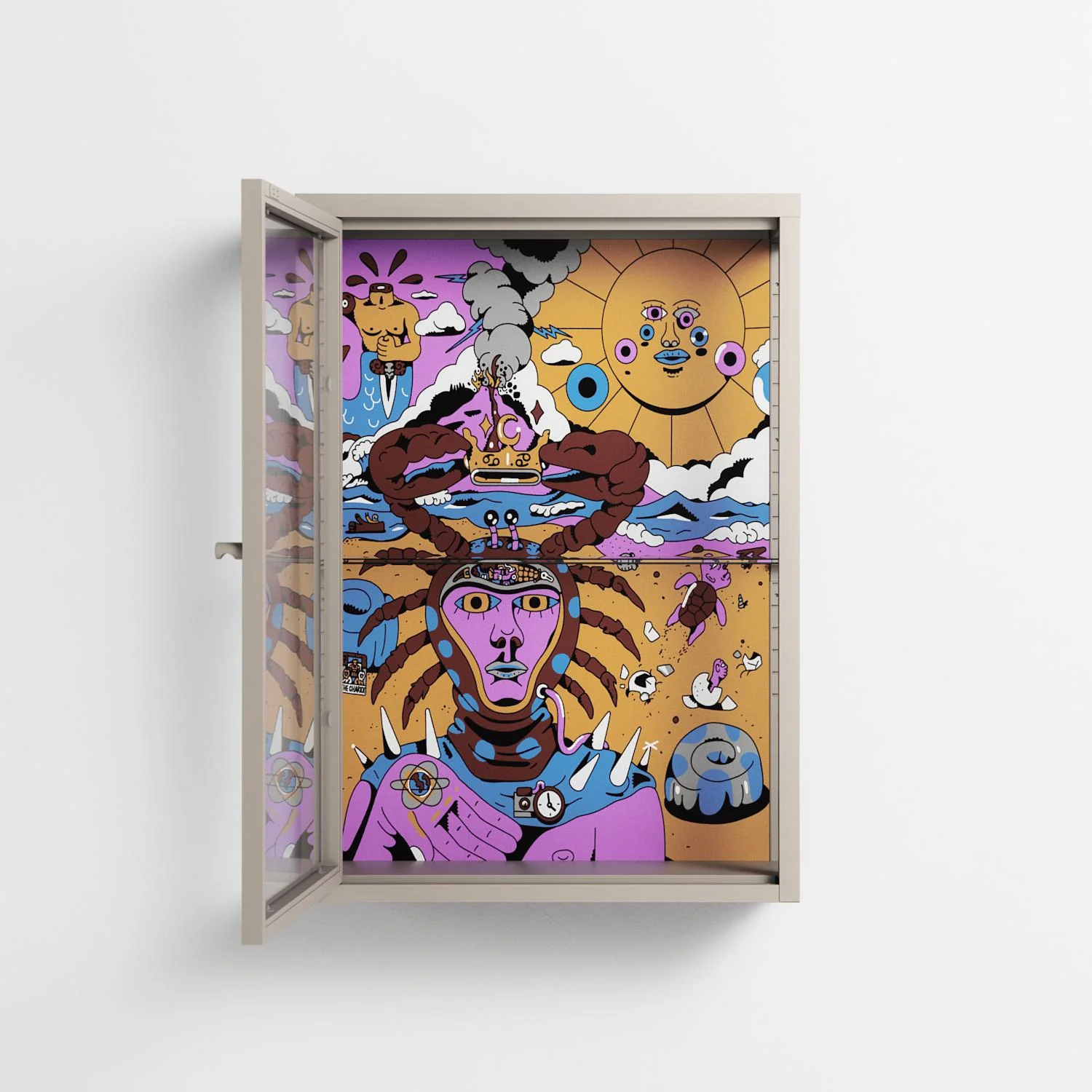 Solar Cancer - Wall Cabinet - Cezar Berje - Pebble - Clear glass - Image 3