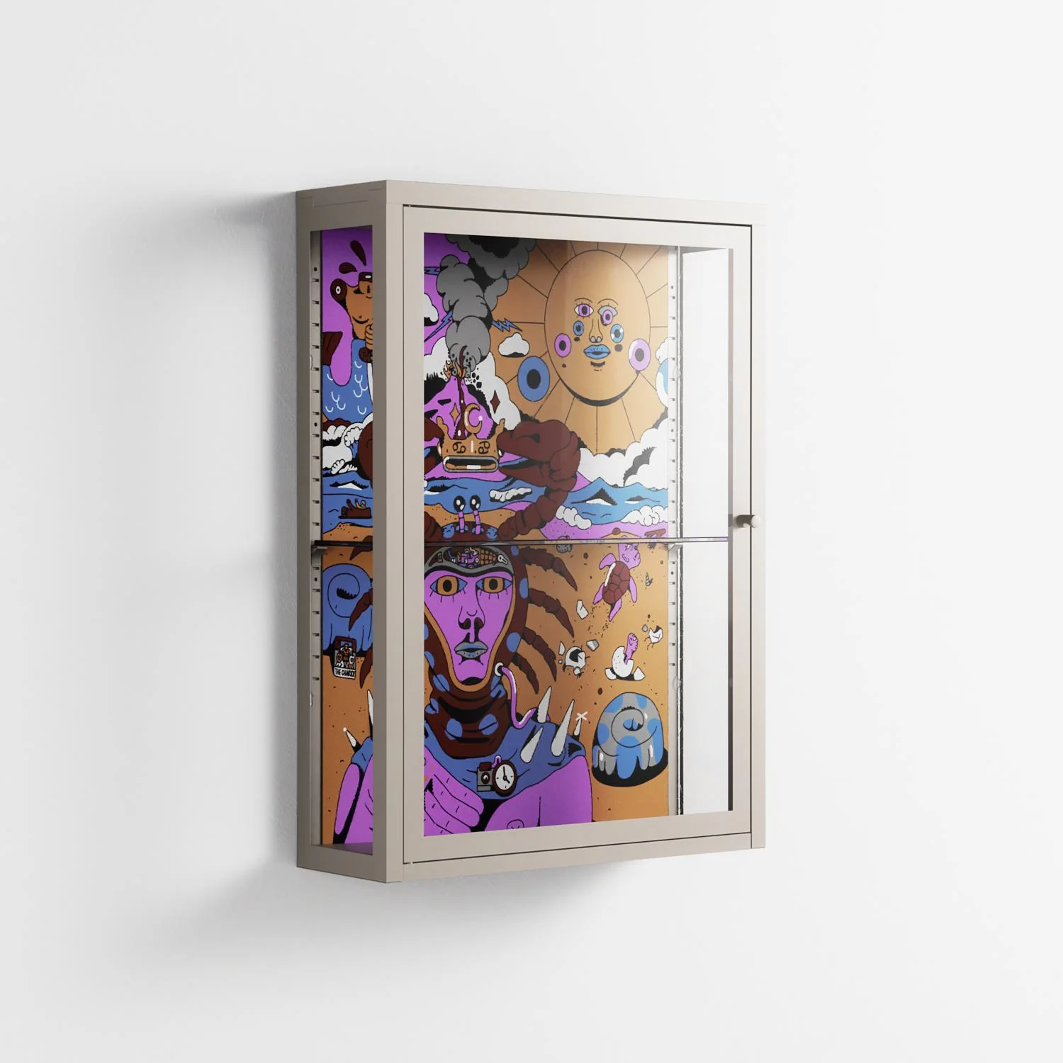 Solar Cancer - Wall Cabinet - Cezar Berje - Pebble - Clear glass - Image 4