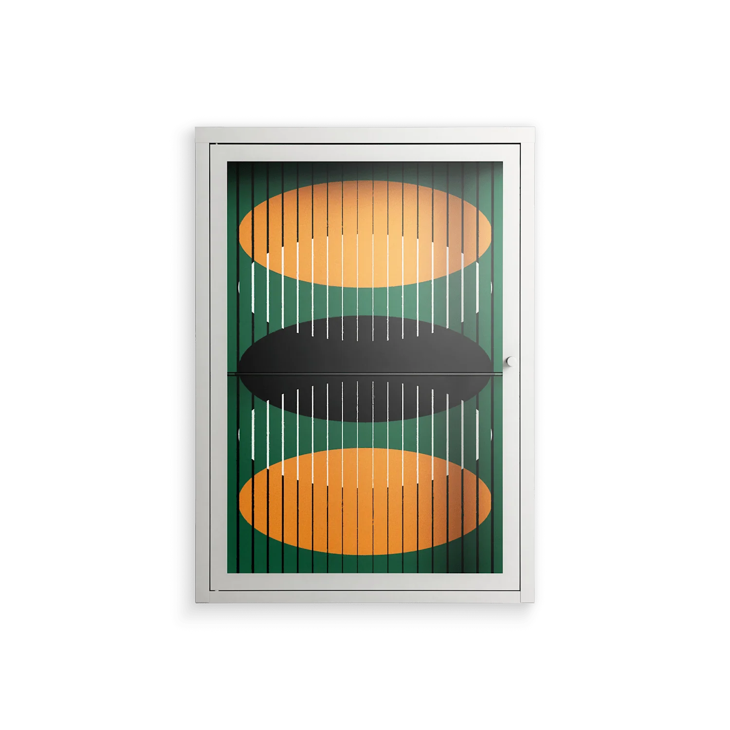 Soul Split - Wall Cabinet - Oluwasheyi Adebayo - Chalk - Clear glass