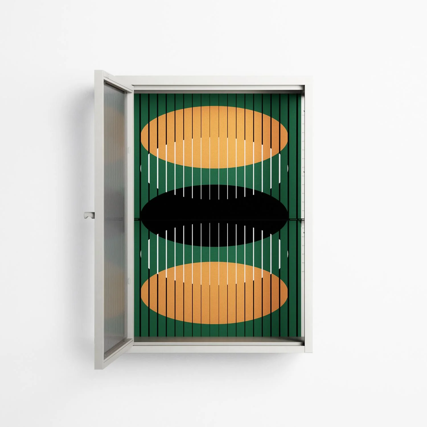 Soul Split - Wall Cabinet - Oluwasheyi Adebayo - Chalk - Reeded glass - Image 3