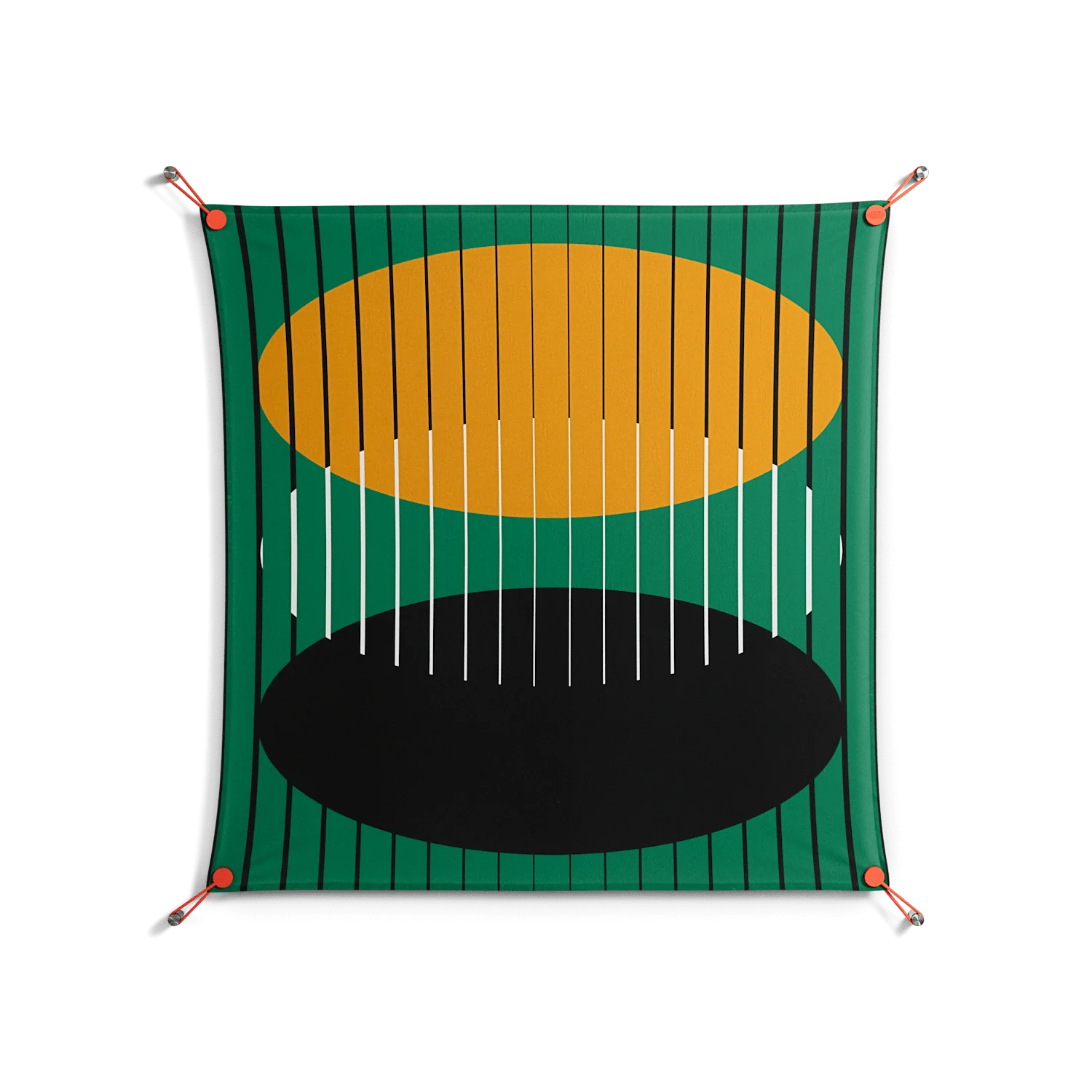 Soul Split - Work On Wall - Oluwasheyi Adebayo - Orange - 90 x 90 cm