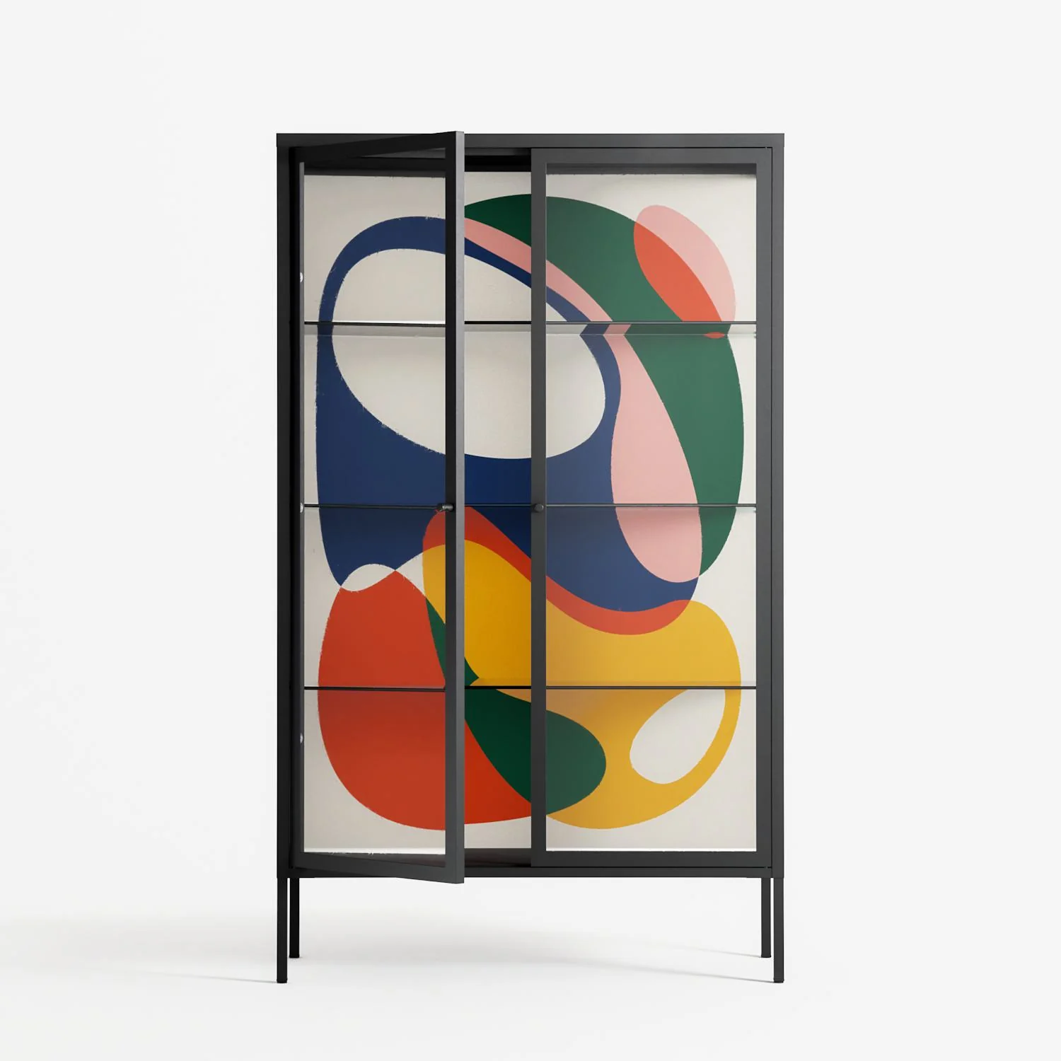 Spilled Paint - Cabinet - Vratislav Pecka - Antracite - Clear glass - Image 2