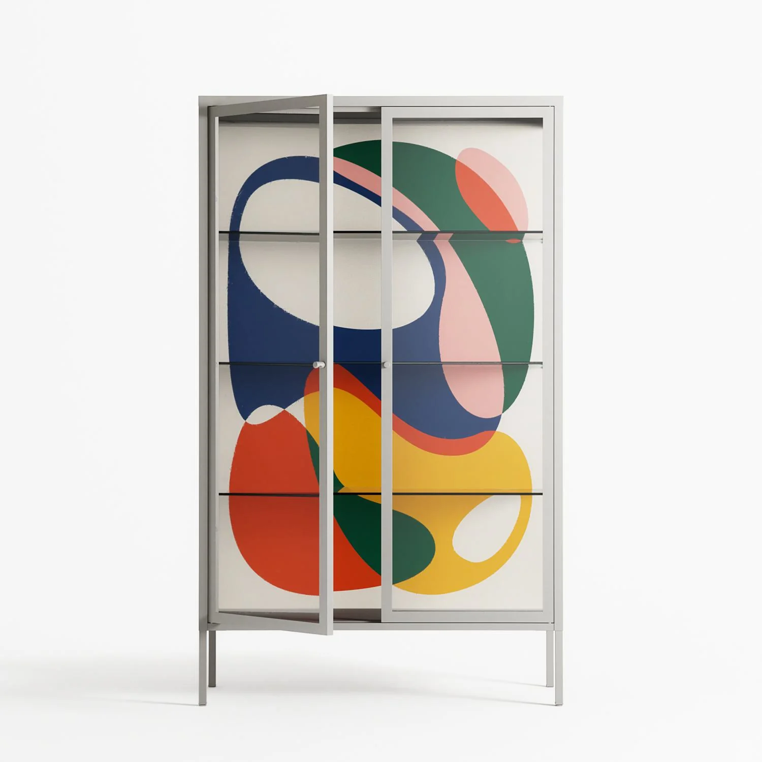 Spilled Paint - Cabinet - Vratislav Pecka - Chalk - Clear glass - Image 2