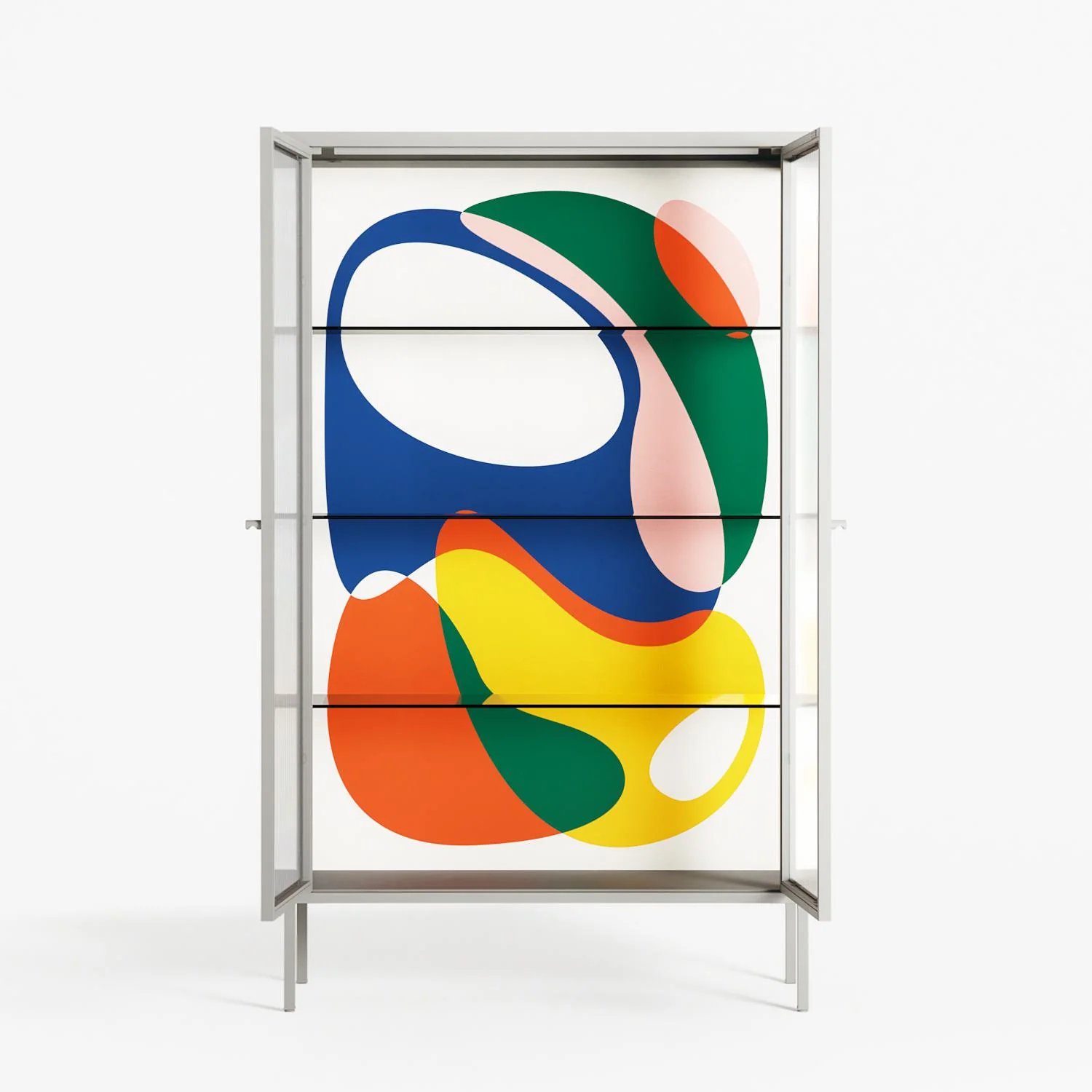 Spilled Paint - Cabinet - Vratislav Pecka - Chalk - Reeded glass - Image 3