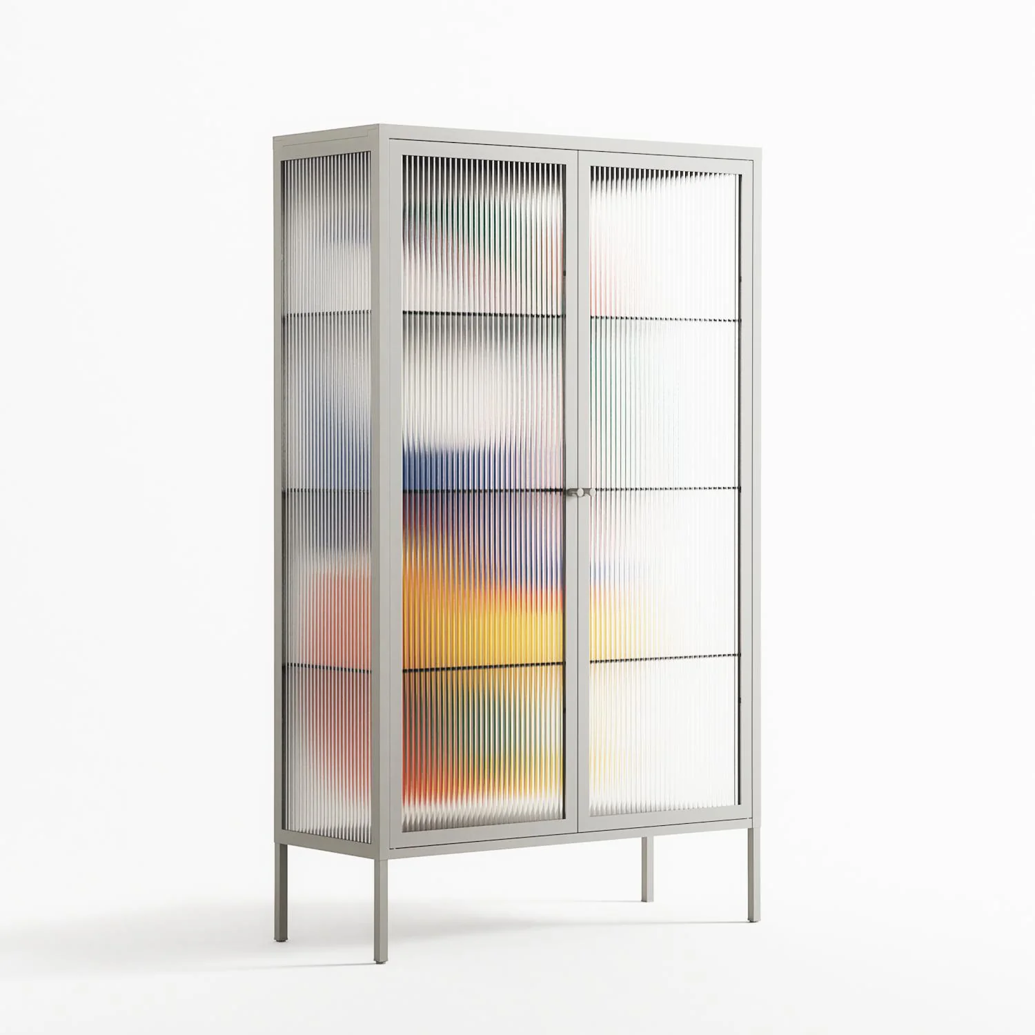 Spilled Paint - Cabinet - Vratislav Pecka - Chalk - Reeded glass - Image 4
