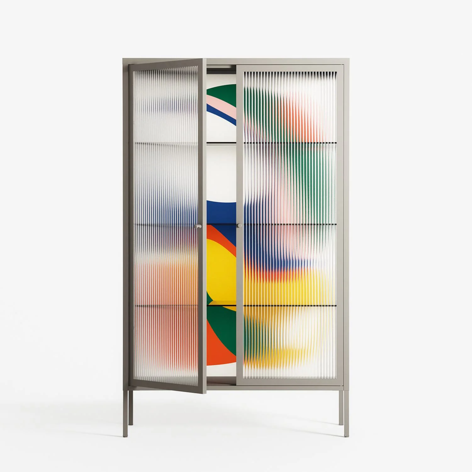 Spilled Paint - Cabinet - Vratislav Pecka - Pebble - Reeded glass - Image 2