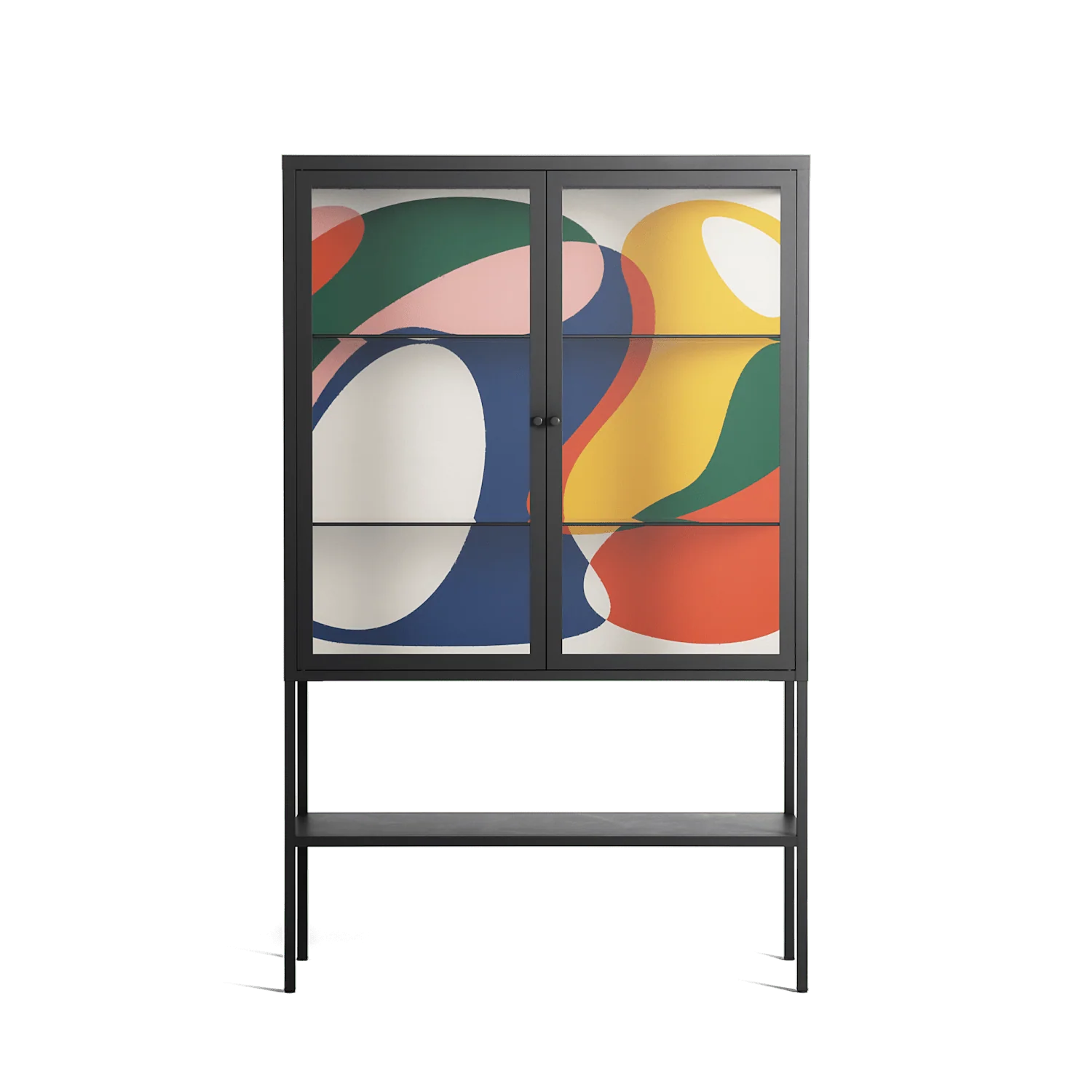 Spilled Paint - Loft Cabinet - Vratislav Pecka - Antracite - Clear glass
