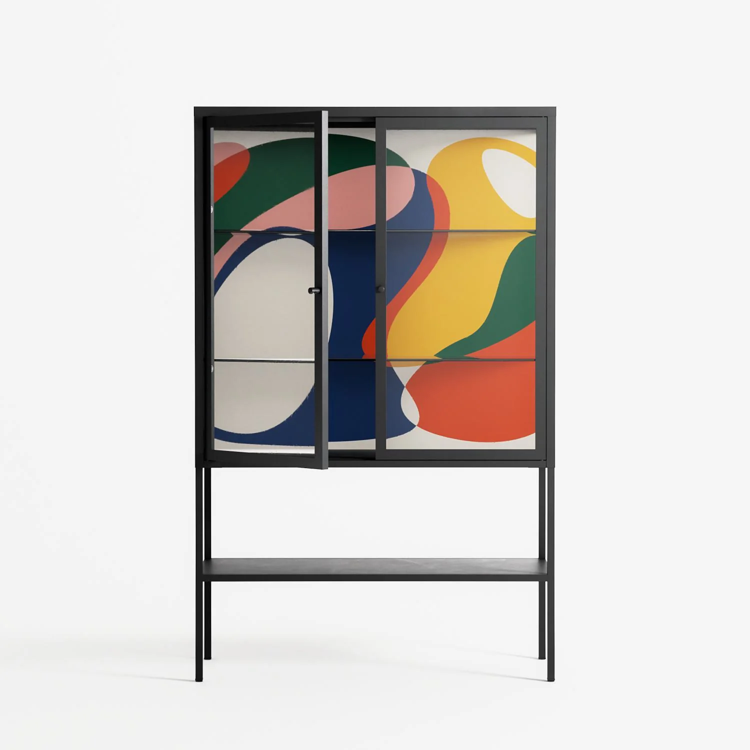 Spilled Paint - Loft Cabinet - Vratislav Pecka - Antracite - Clear glass - Image 2