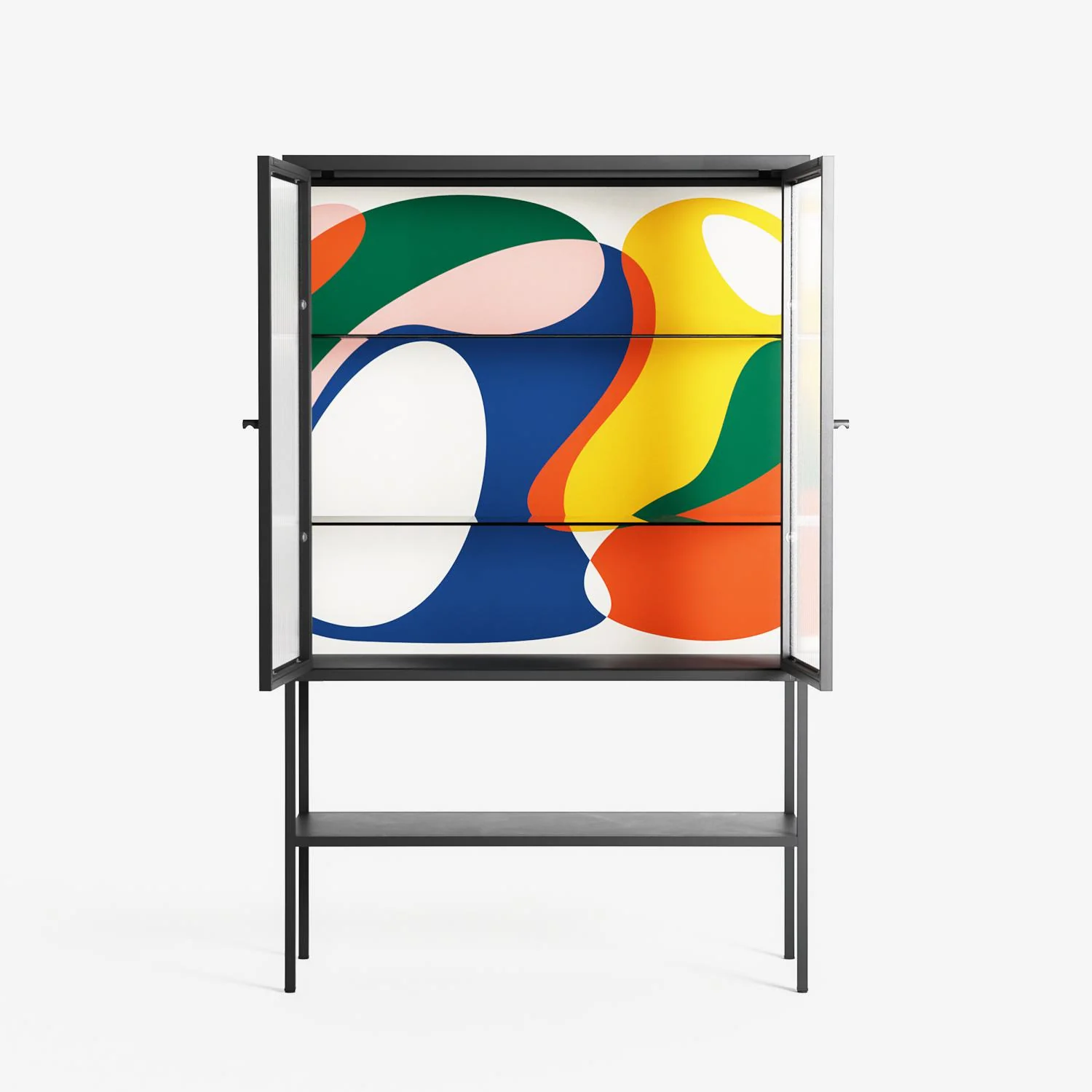 Spilled Paint - Loft Cabinet - Vratislav Pecka - Antracite - Reeded glass - Image 3
