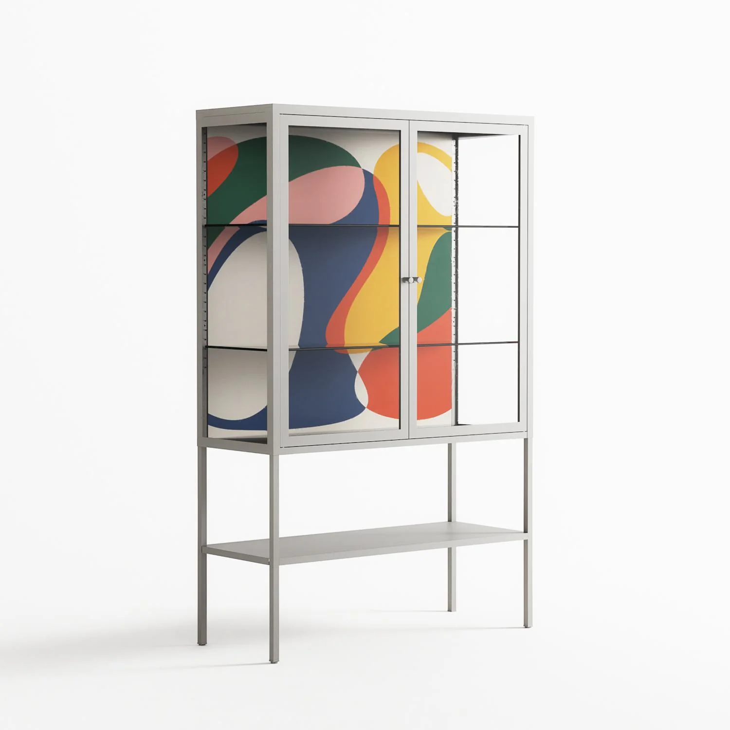Spilled Paint - Loft Cabinet - Vratislav Pecka - Chalk - Clear glass - Image 4