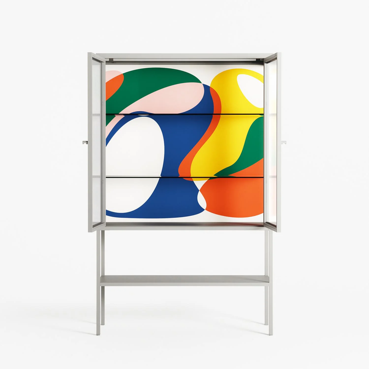 Spilled Paint - Loft Cabinet - Vratislav Pecka - Chalk - Reeded glass - Image 3