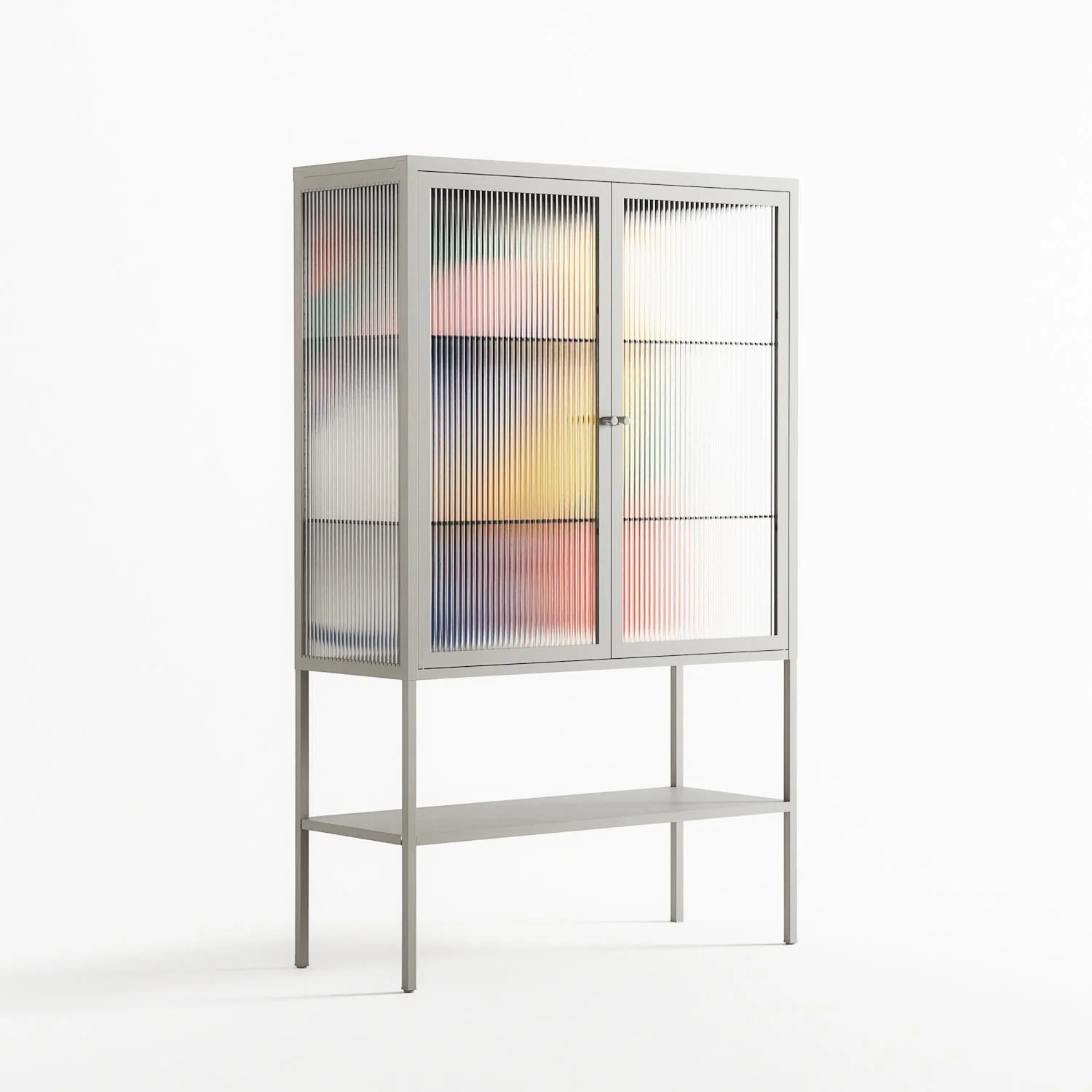 Spilled Paint - Loft Cabinet - Vratislav Pecka - Chalk - Reeded glass - Image 4