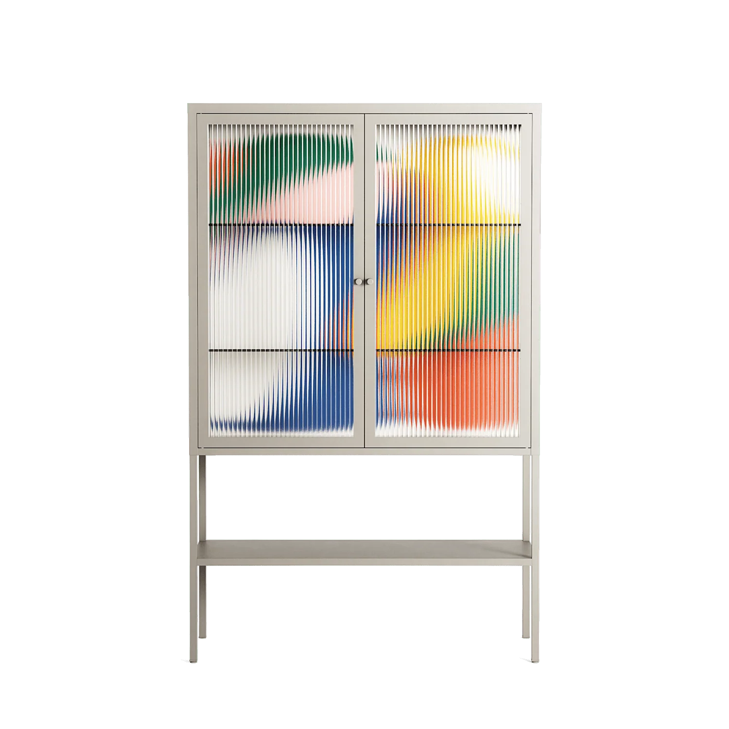 Spilled Paint - Loft Cabinet - Vratislav Pecka - Pebble - Reeded glass