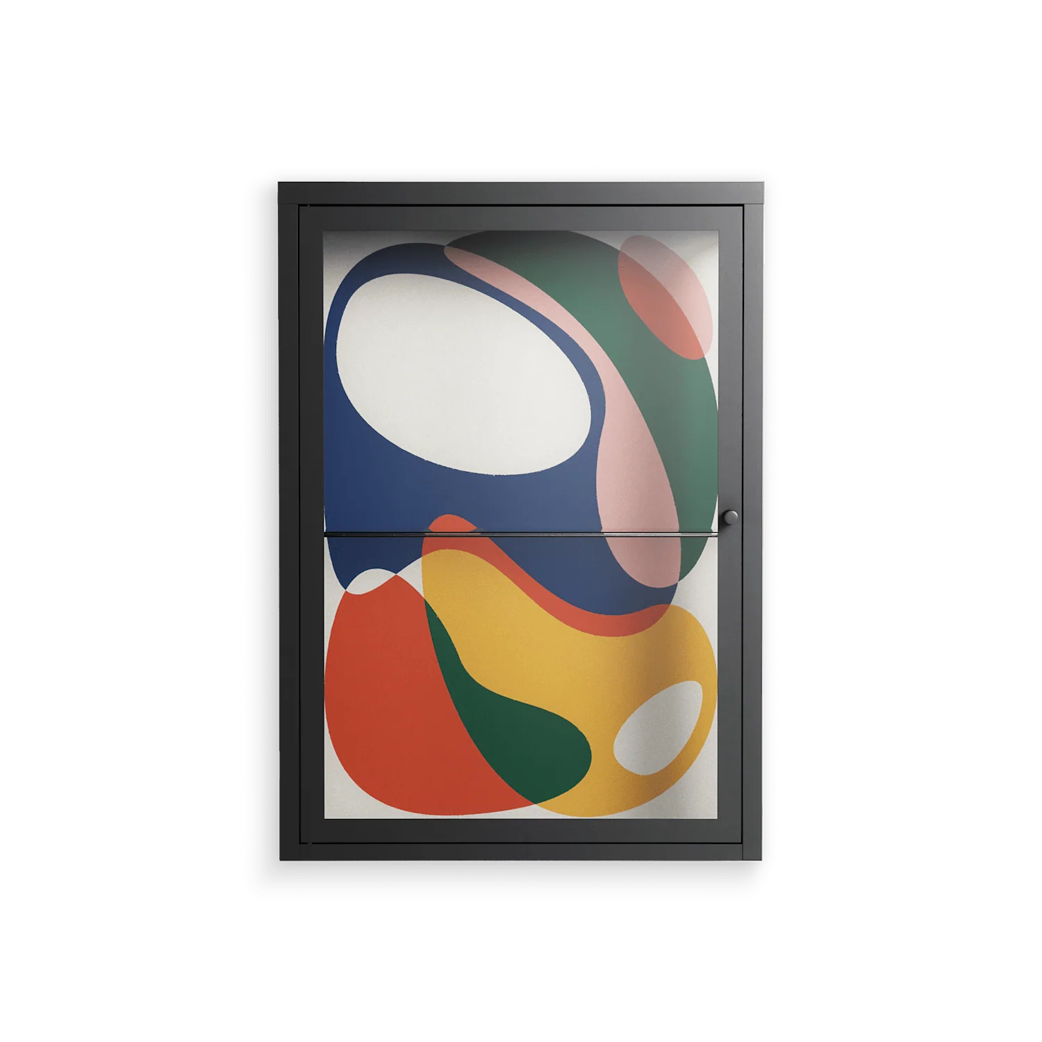 Spilled Paint - Wall Cabinet - Vratislav Pecka - Antracite - Clear glass