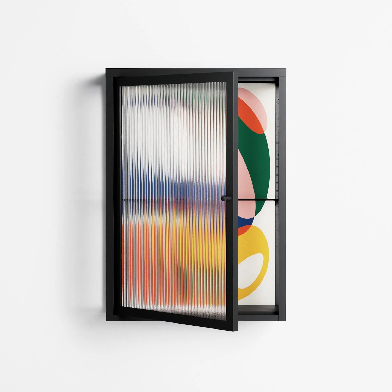 Spilled Paint - Wall Cabinet - Vratislav Pecka - Antracite - Reeded glass - Image 2