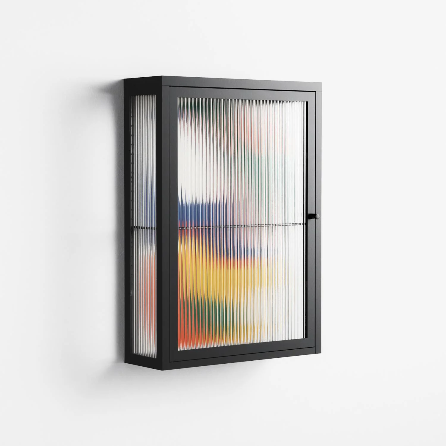 Spilled Paint - Wall Cabinet - Vratislav Pecka - Antracite - Reeded glass - Image 4