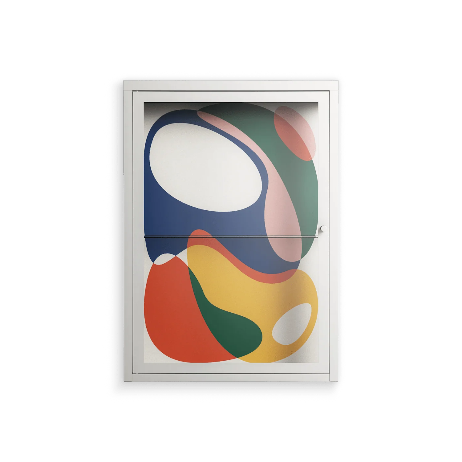 Spilled Paint - Wall Cabinet - Vratislav Pecka - Chalk - Clear glass