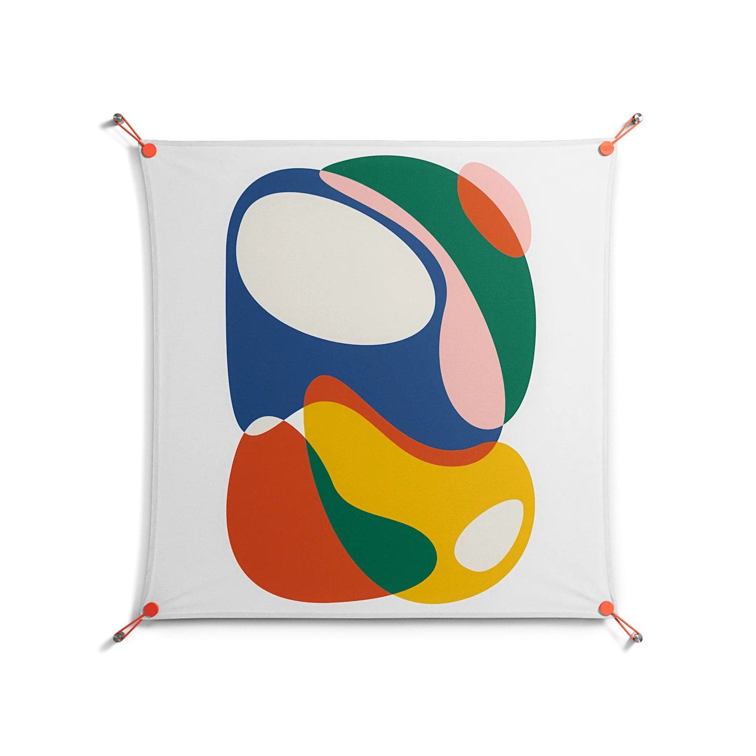 Spilled Paint - Work On Wall - Vratislav Pecka - Orange - 90 x 90 cm