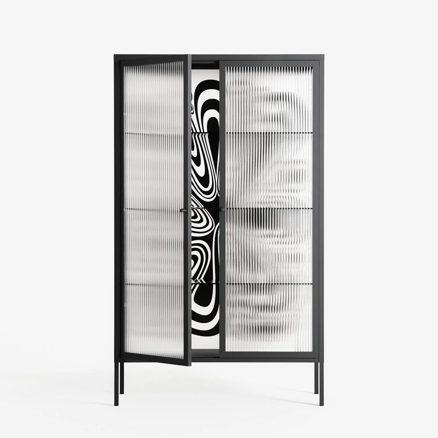 Splash of black - Cabinet - Vratislav Pecka - Antracite - Reeded glass - Image 2