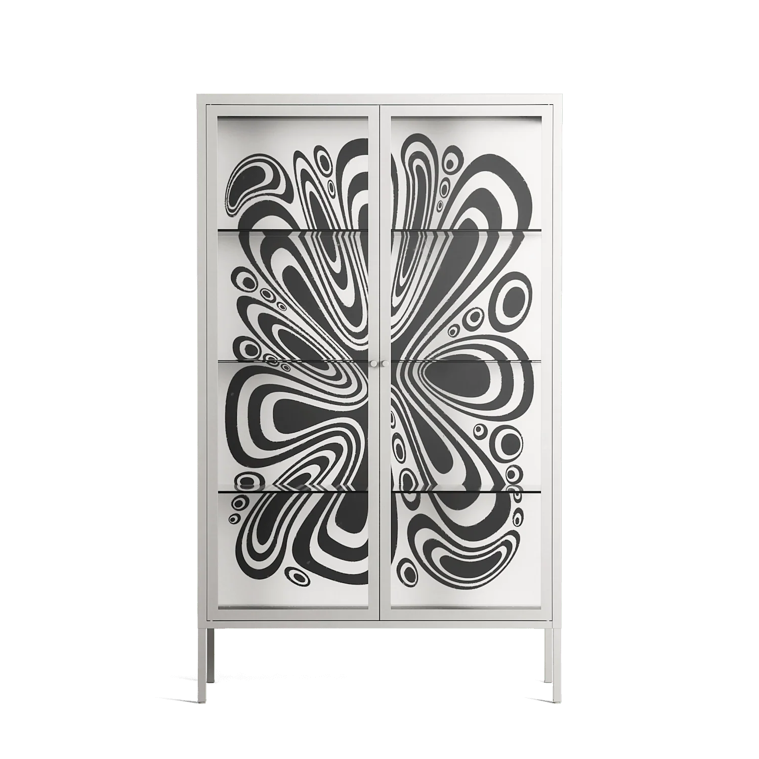 Splash of black - Cabinet - Vratislav Pecka - Chalk - Clear glass
