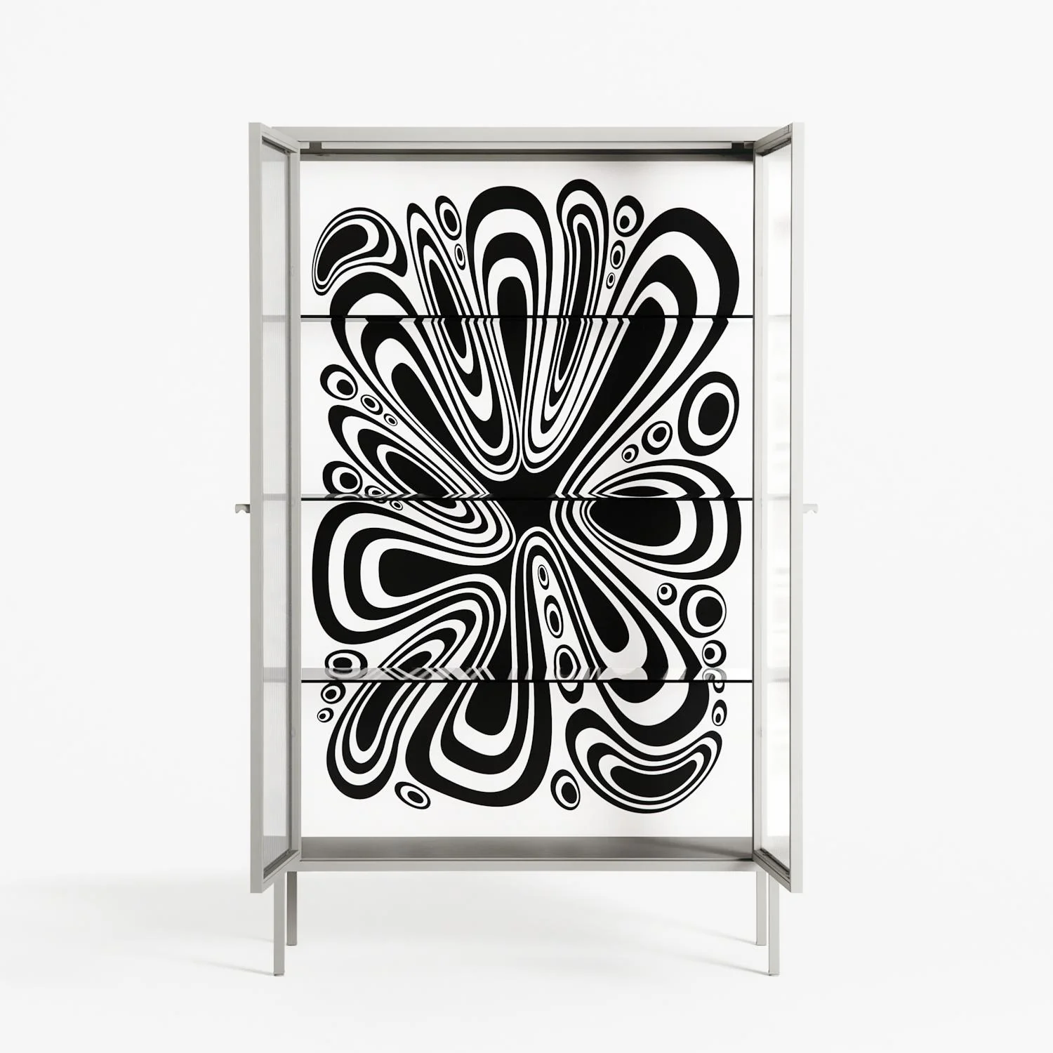 Splash of black - Cabinet - Vratislav Pecka - Chalk - Reeded glass - Image 3