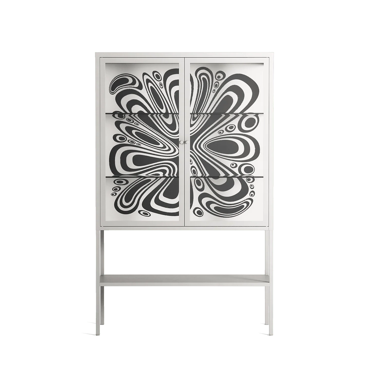Splash of black - Loft Cabinet - Vratislav Pecka - Chalk - Clear glass