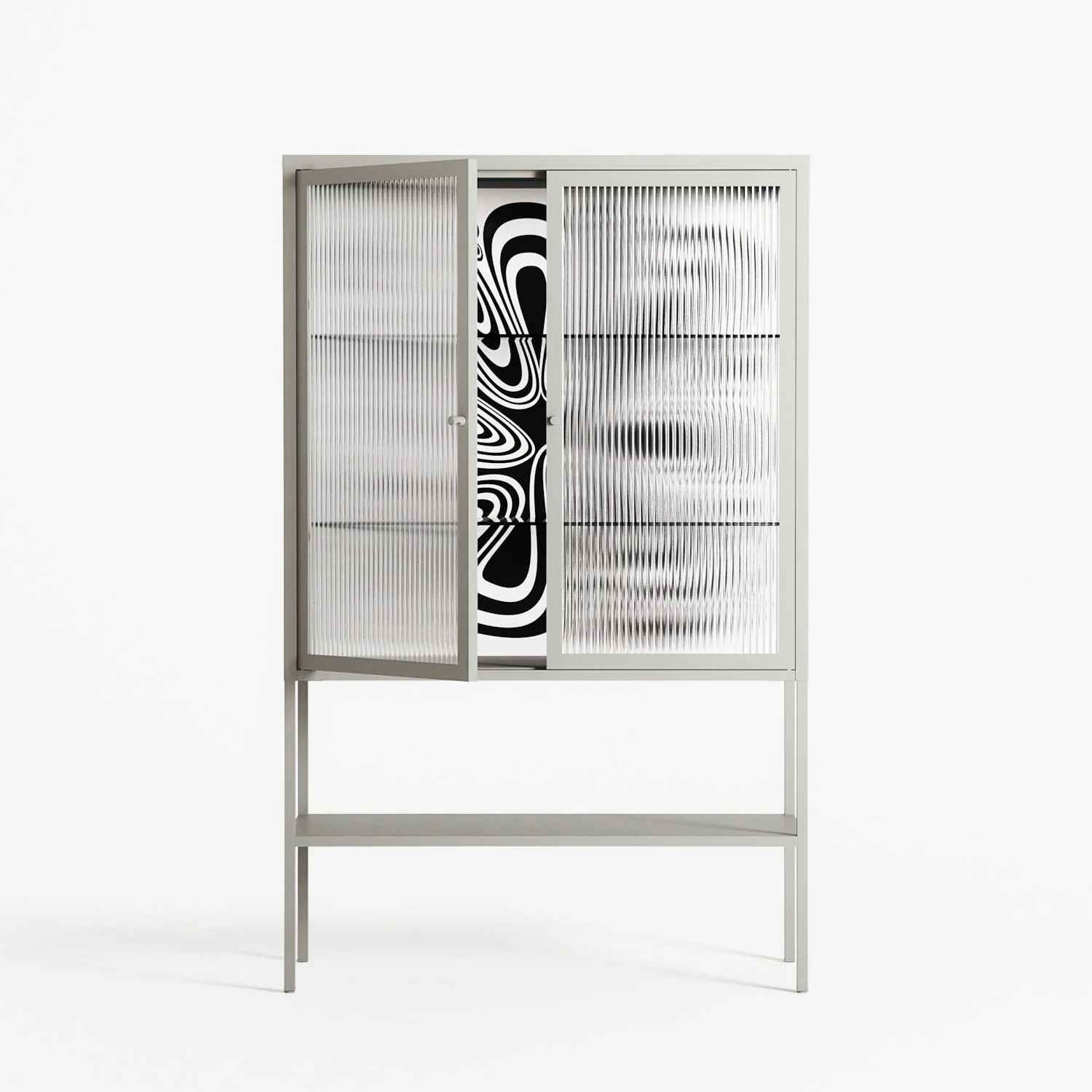 Splash of black - Loft Cabinet - Vratislav Pecka - Chalk - Reeded glass - Image 2