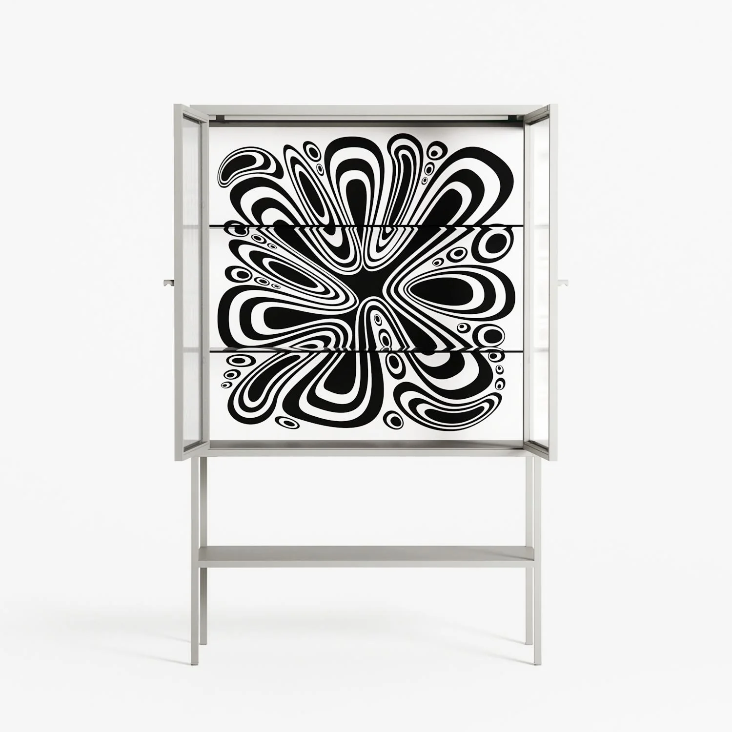 Splash of black - Loft Cabinet - Vratislav Pecka - Chalk - Reeded glass - Image 3