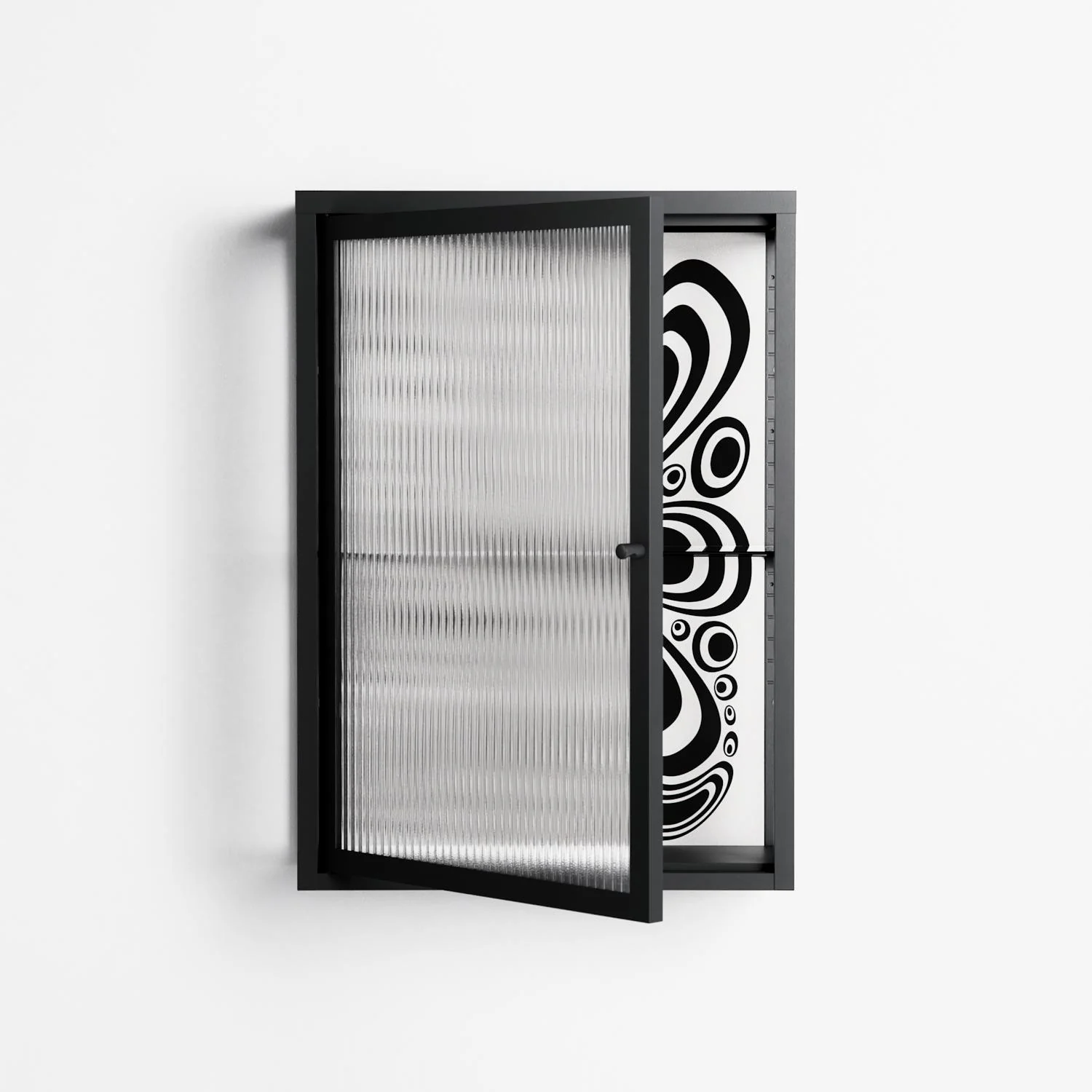 Splash of black - Wall Cabinet - Vratislav Pecka - Antracite - Reeded glass - Image 2