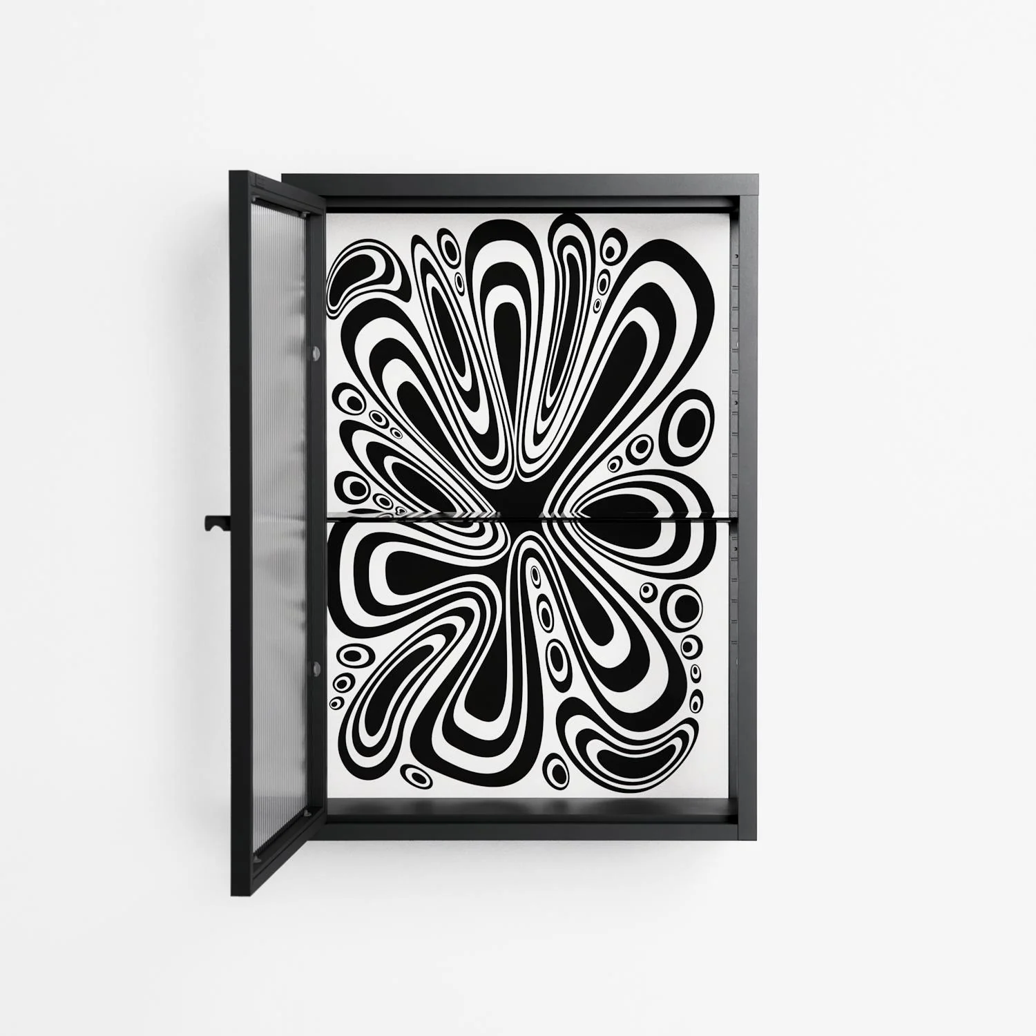 Splash of black - Wall Cabinet - Vratislav Pecka - Antracite - Reeded glass - Image 3