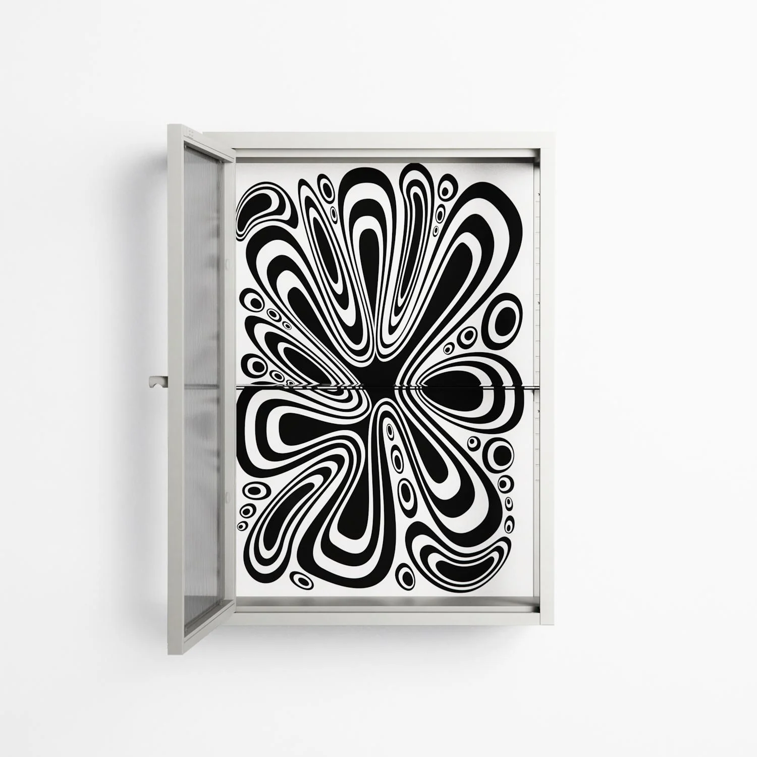Splash of black - Wall Cabinet - Vratislav Pecka - Chalk - Reeded glass - Image 3