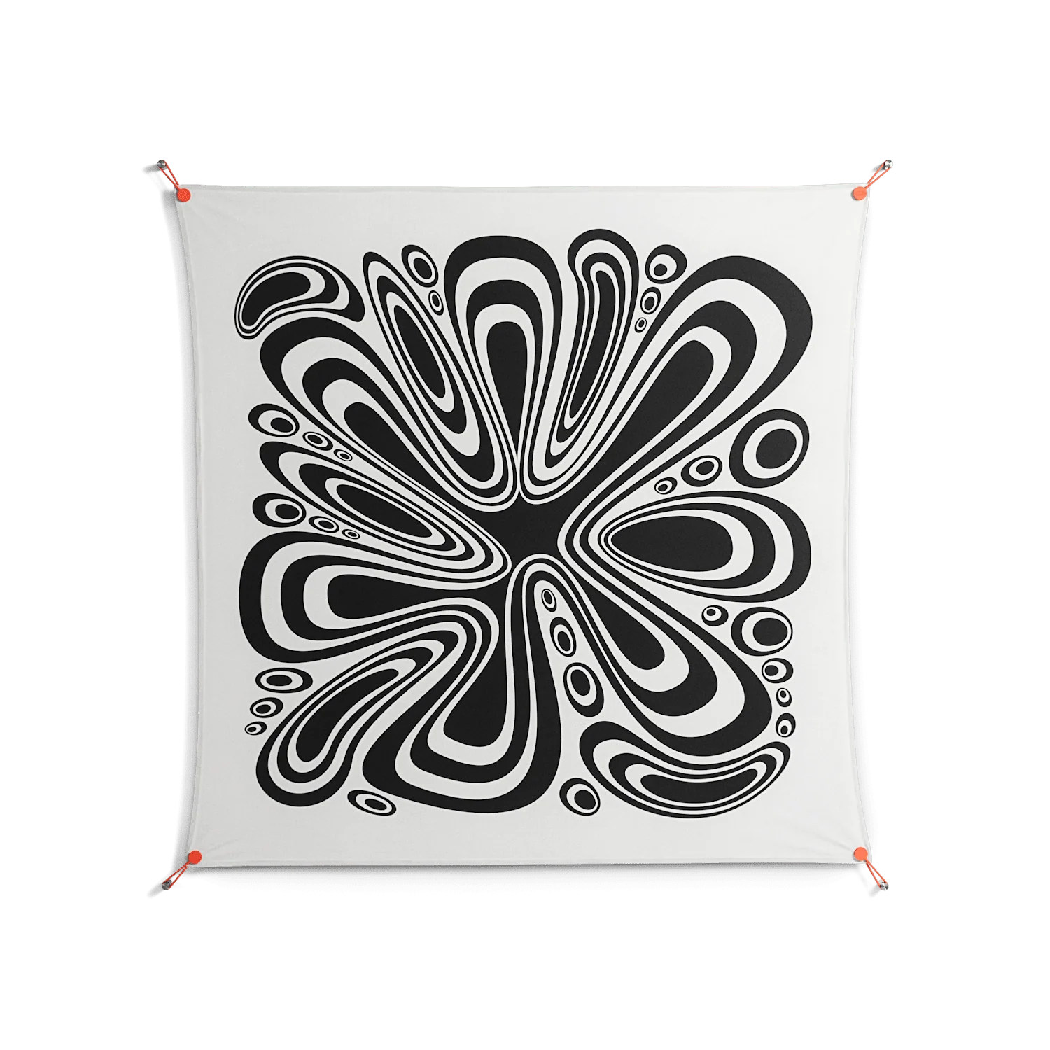 Splash of Black - Work On Wall - Vratislav Pecka - Orange - 140 x 140 cm