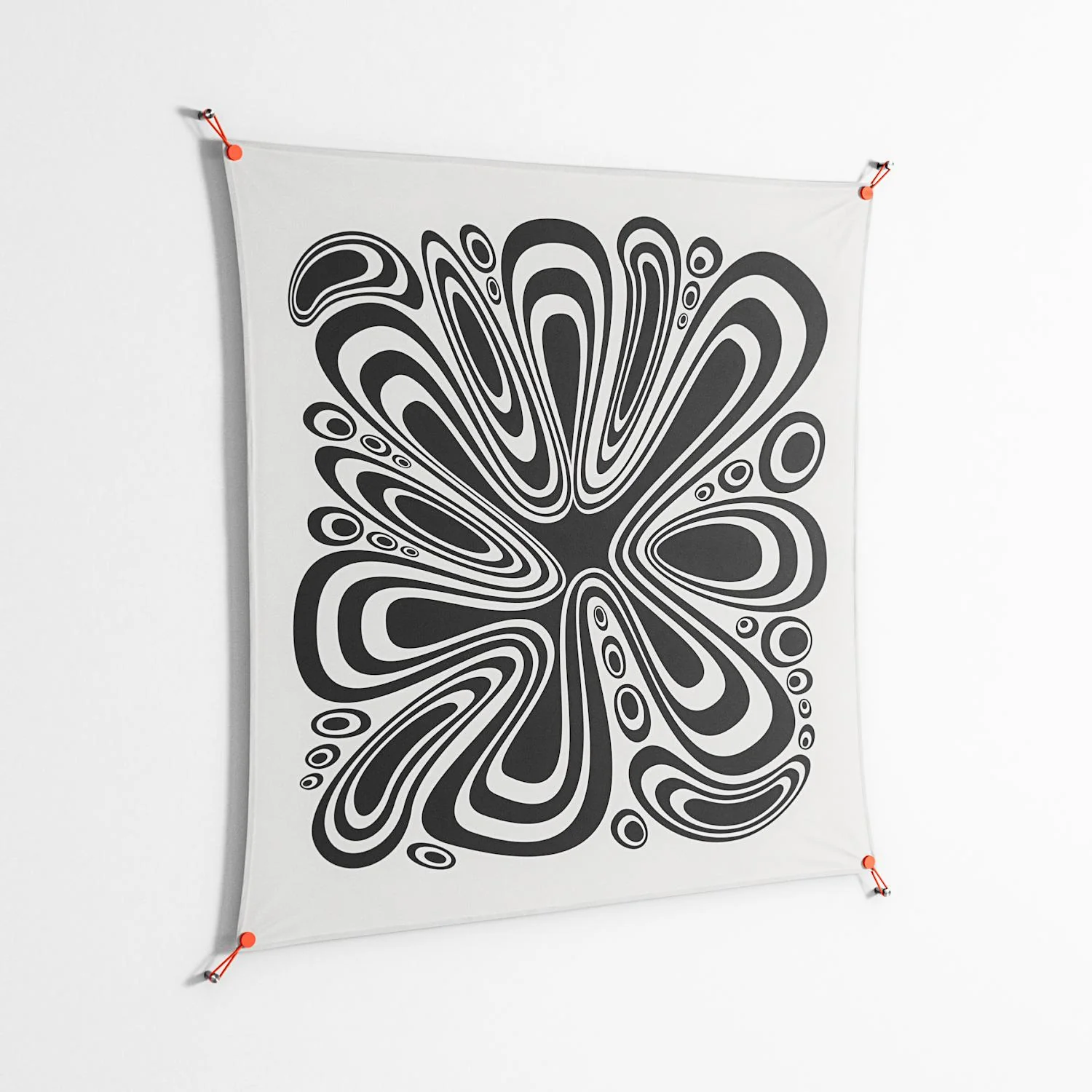 Splash of Black - Work On Wall - Vratislav Pecka - Orange - 140 x 140 cm - Image 2
