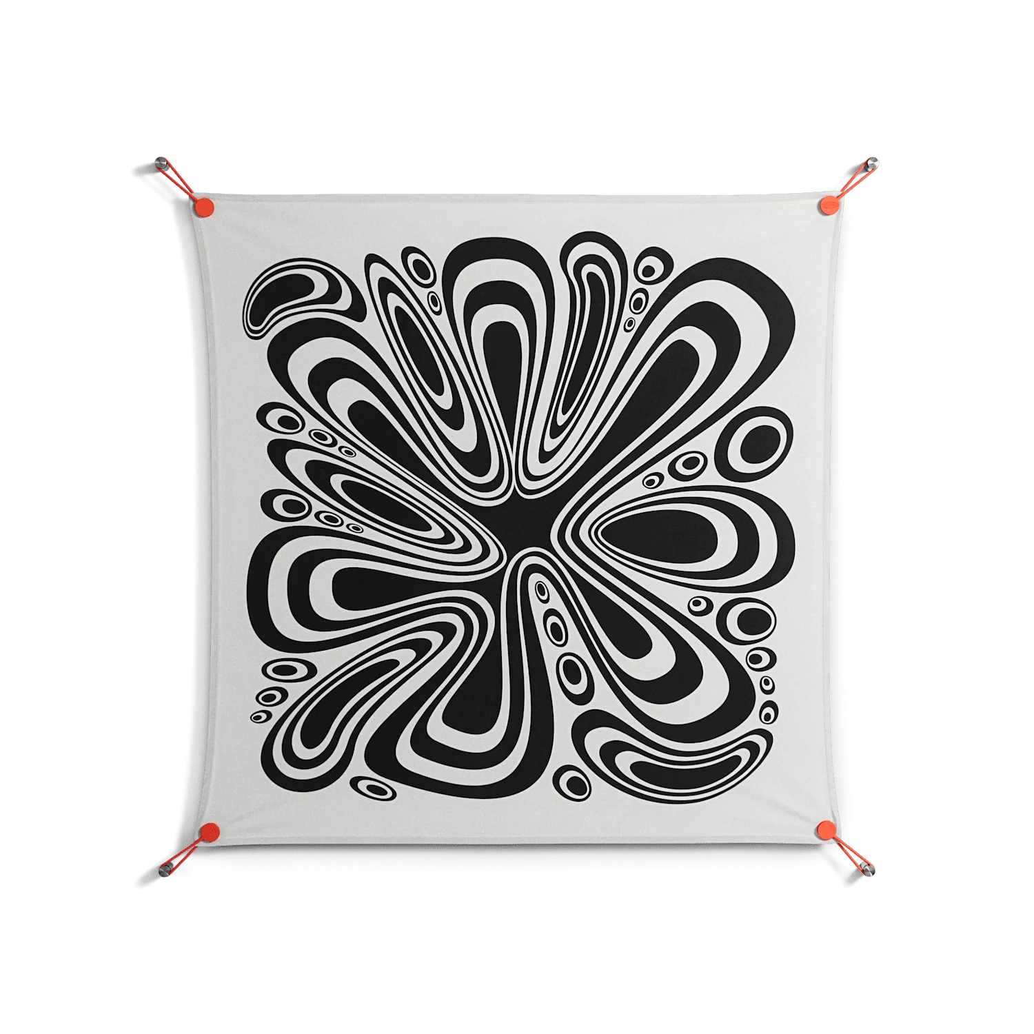 Splash of Black - Work On Wall - Vratislav Pecka - Orange - 90 x 90 cm