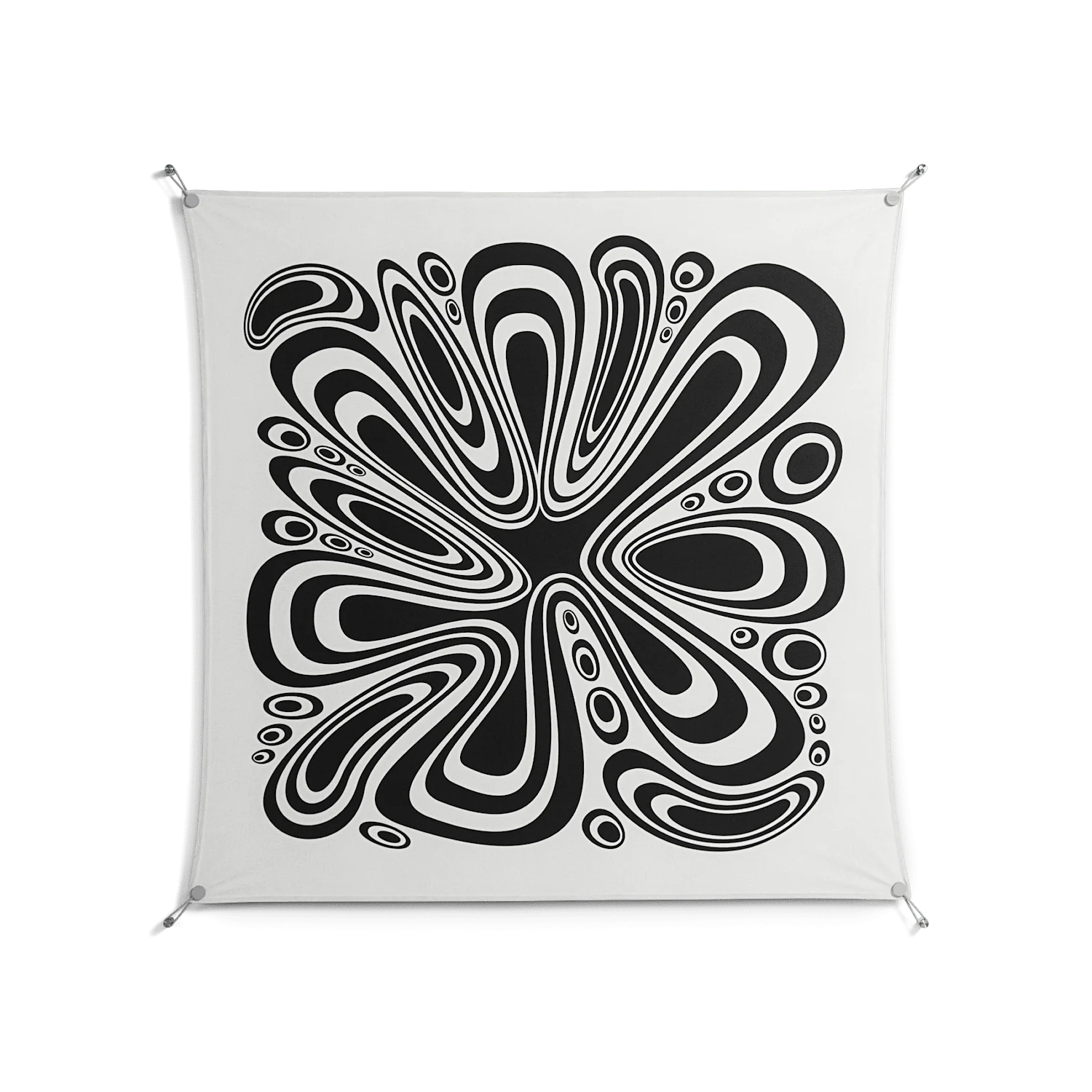 Splash of Black - Work On Wall - Vratislav Pecka - Silver - 140 x 140 cm