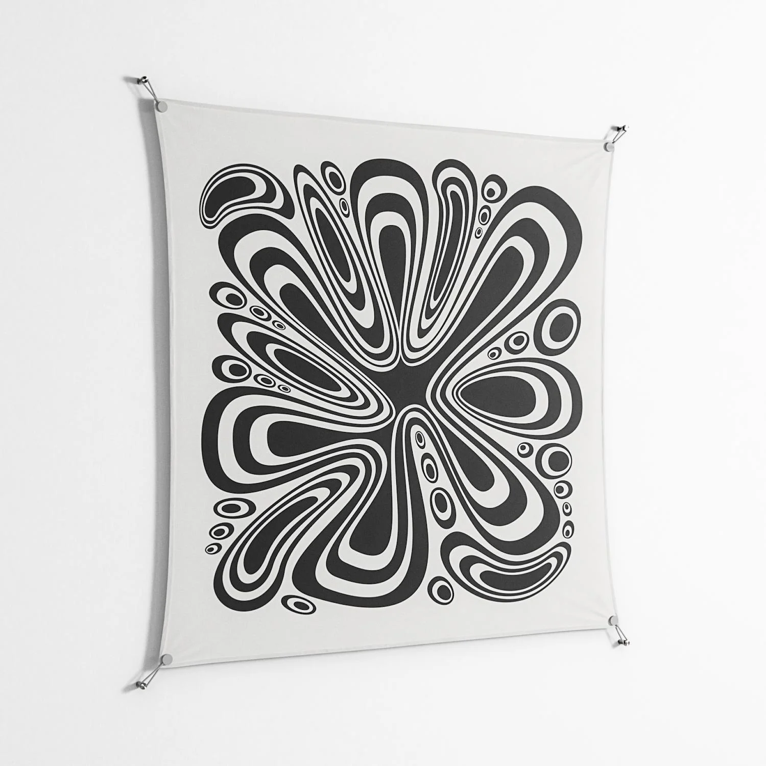 Splash of Black - Work On Wall - Vratislav Pecka - Silver - 140 x 140 cm - Image 2
