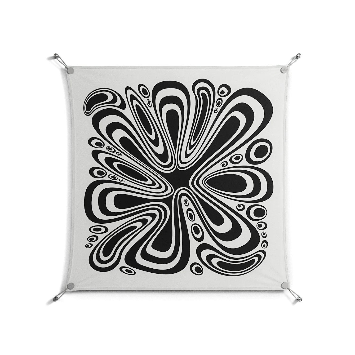 Splash of Black - Work On Wall - Vratislav Pecka - Silver - 90 x 90 cm
