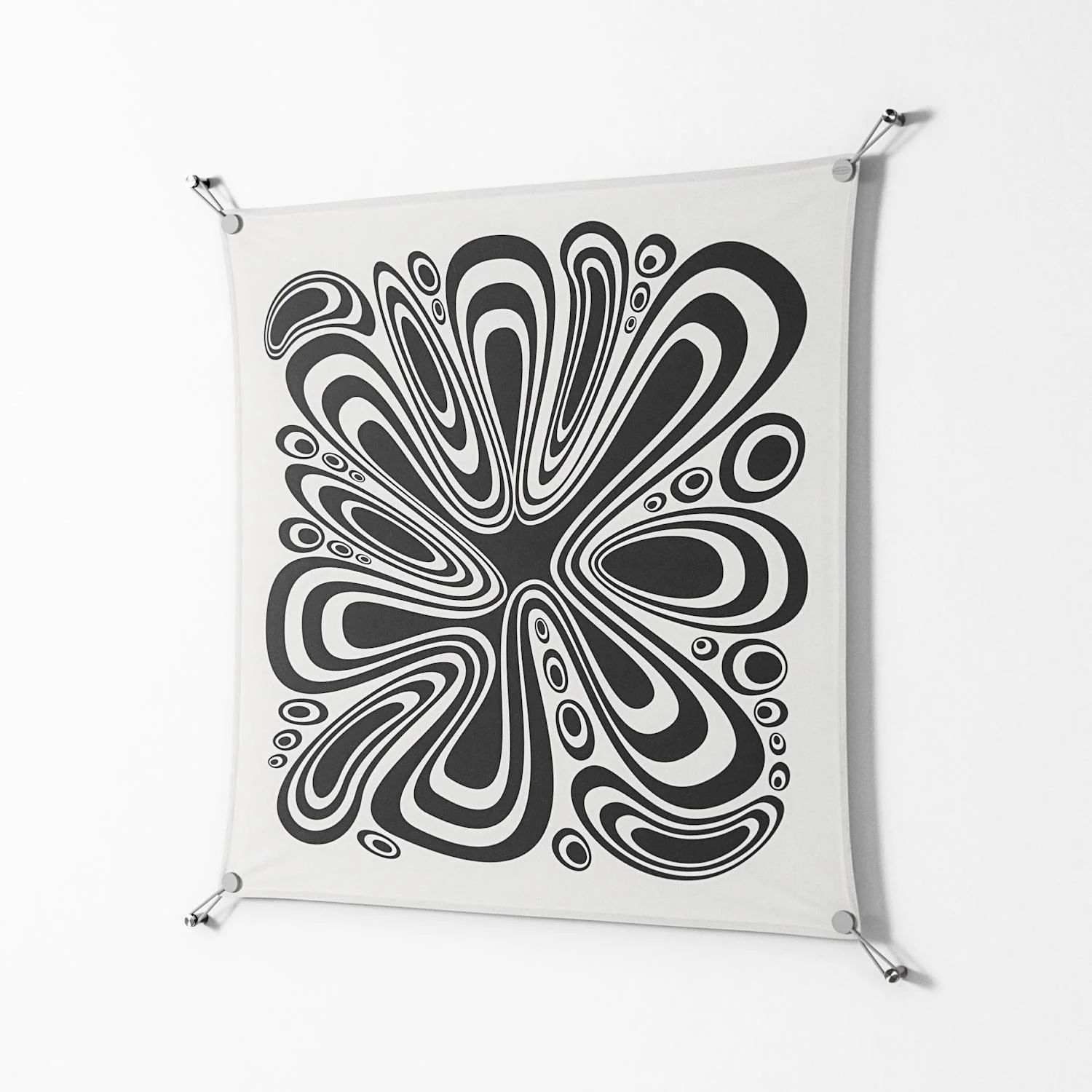 Splash of Black - Work On Wall - Vratislav Pecka - Silver - 90 x 90 cm - Image 2