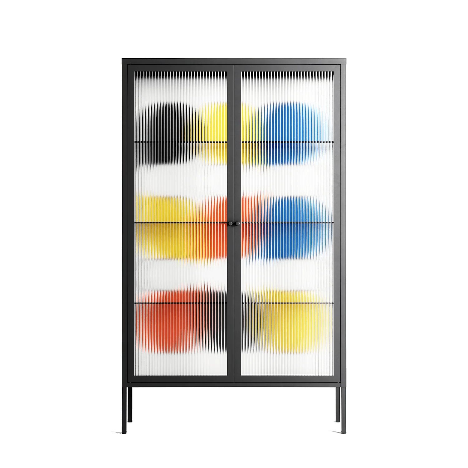Springs - Cabinet - Vratislav Pecka - Antracite - Reeded glass