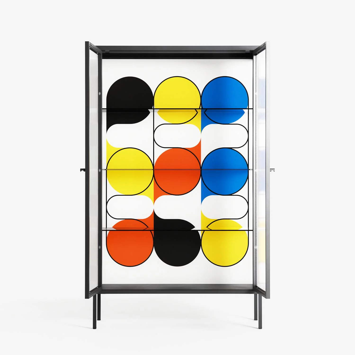 Springs - Cabinet - Vratislav Pecka - Antracite - Reeded glass - Image 3
