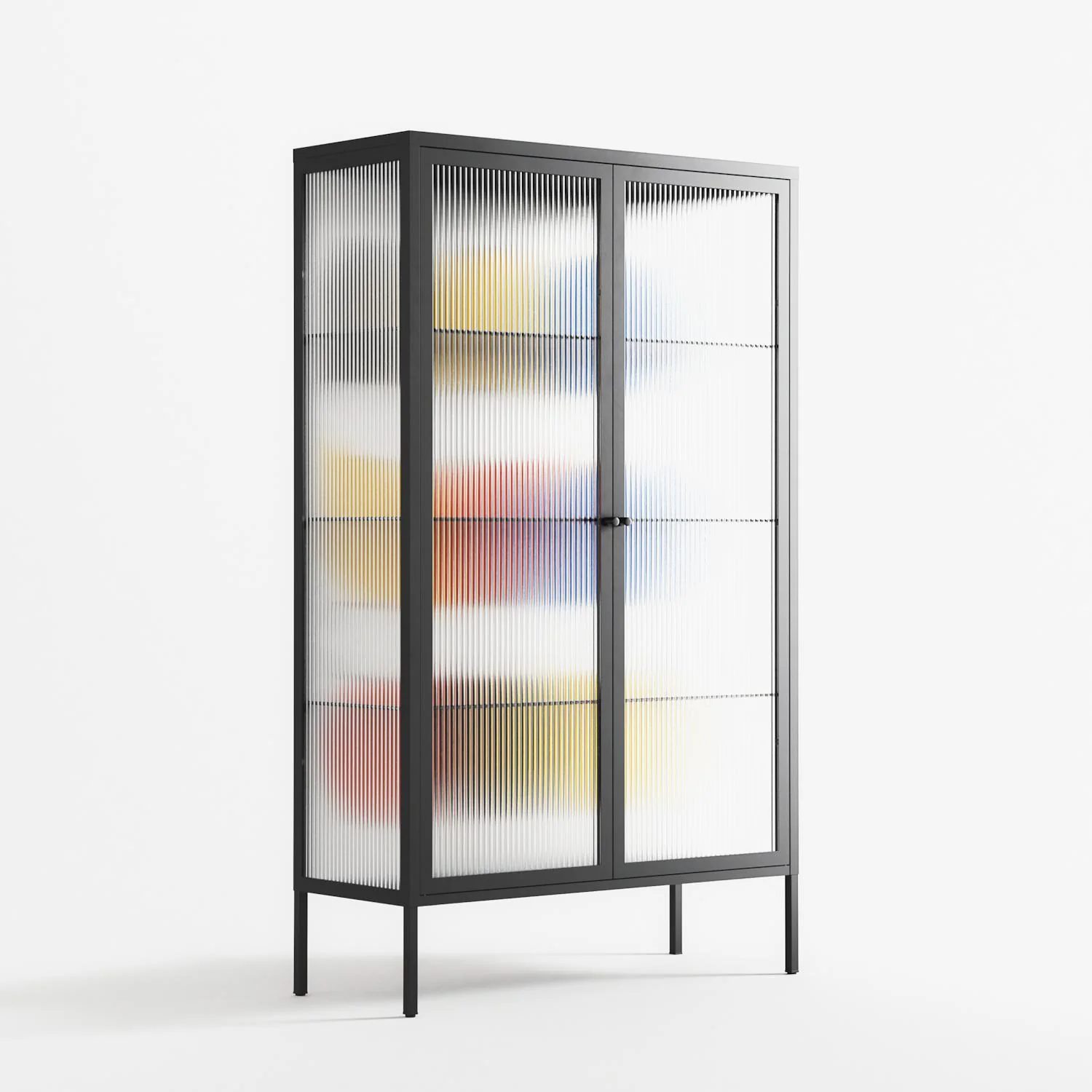 Springs - Cabinet - Vratislav Pecka - Antracite - Reeded glass - Image 4