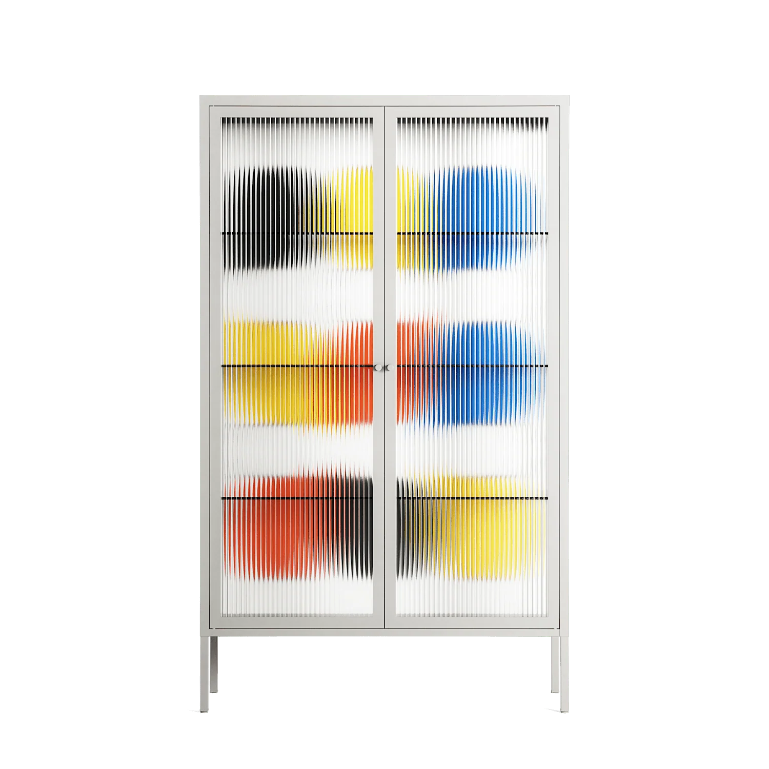 Springs - Cabinet - Vratislav Pecka - Chalk - Reeded glass