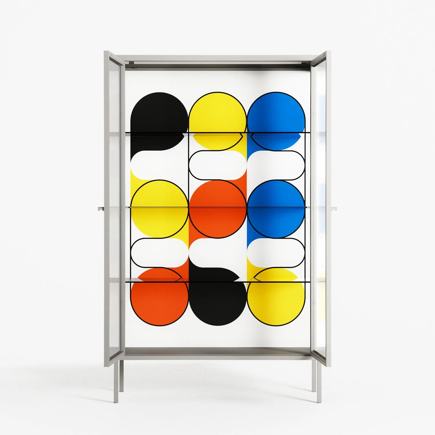 Springs - Cabinet - Vratislav Pecka - Chalk - Reeded glass - Image 3