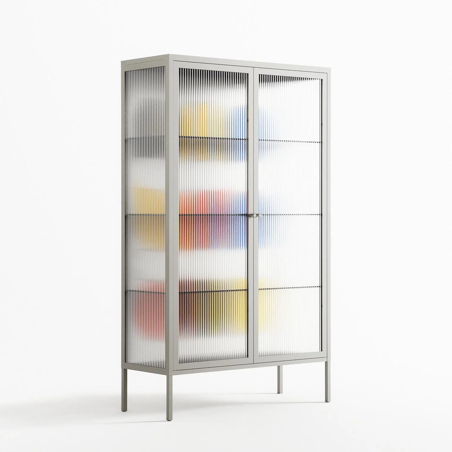 Springs - Cabinet - Vratislav Pecka - Chalk - Reeded glass - Image 4