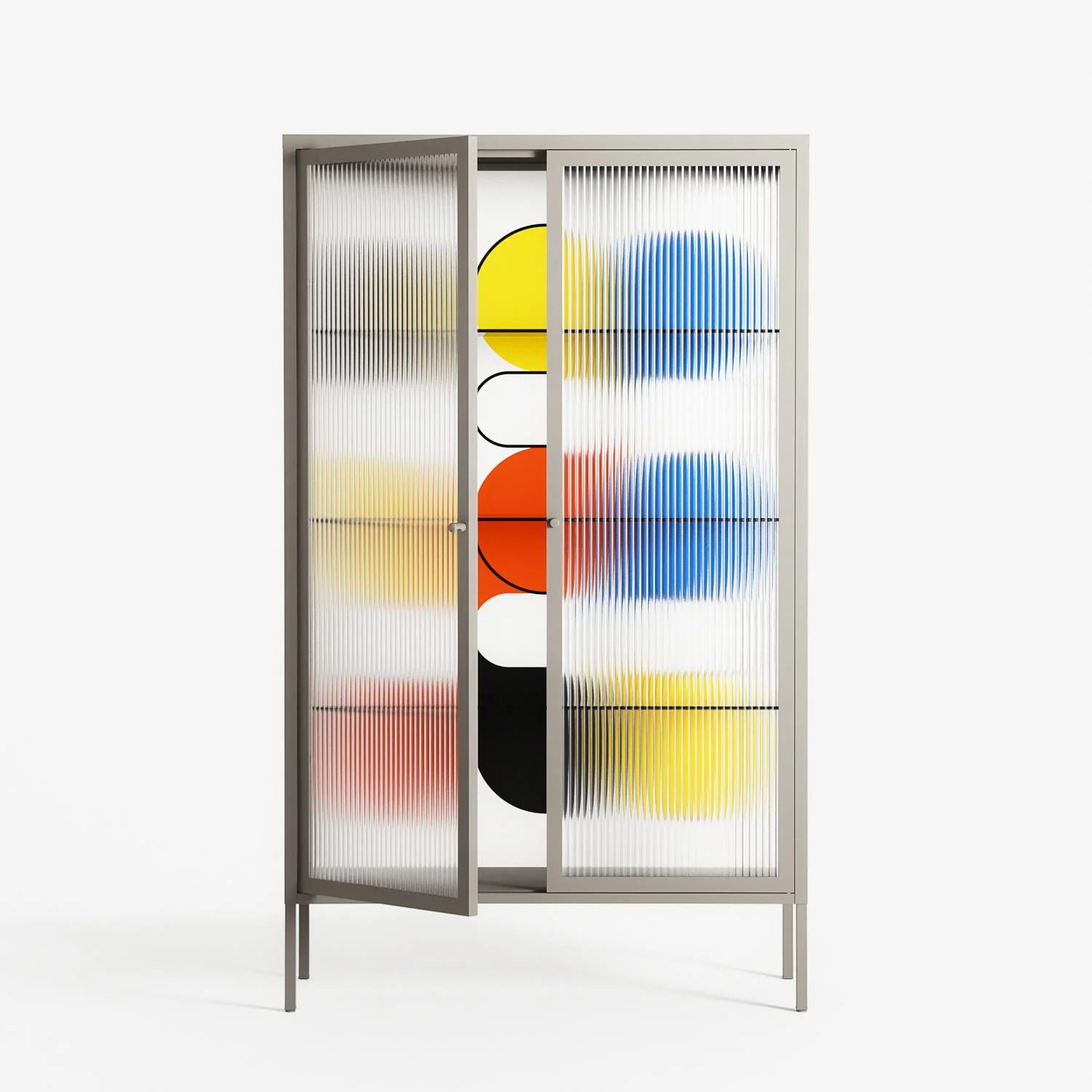 Springs - Cabinet - Vratislav Pecka - Pebble - Reeded glass - Image 2