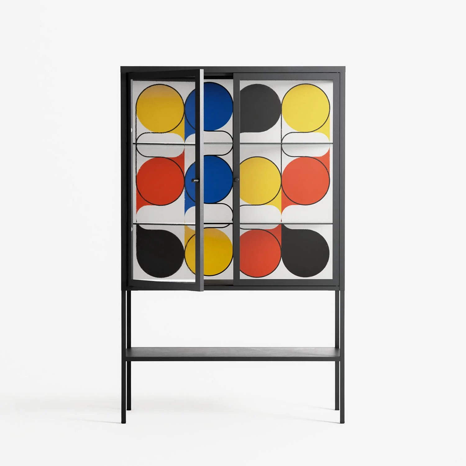 Springs - Loft Cabinet - Vratislav Pecka - Antracite - Clear glass - Image 2